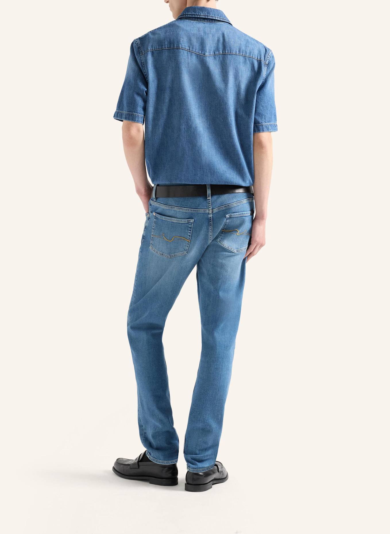 7 for all mankind Denim S/S REGULAR SHIRT: BLAU