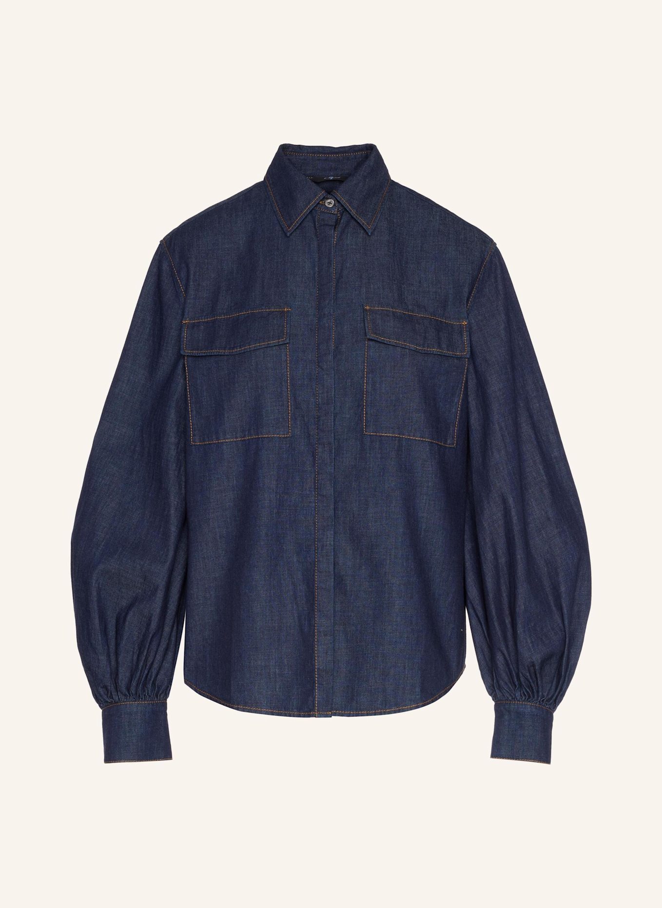 7 for all mankind Denim L/S REGULAR SHIRT: BLAU