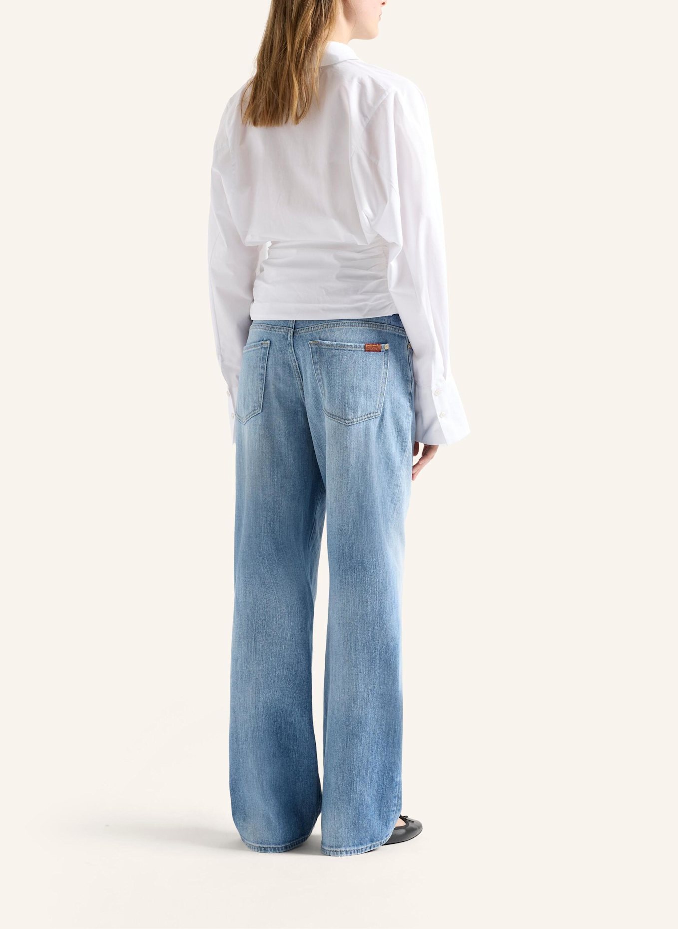 7 for all mankind Woven WAIST TIE SHIRT: WEISS