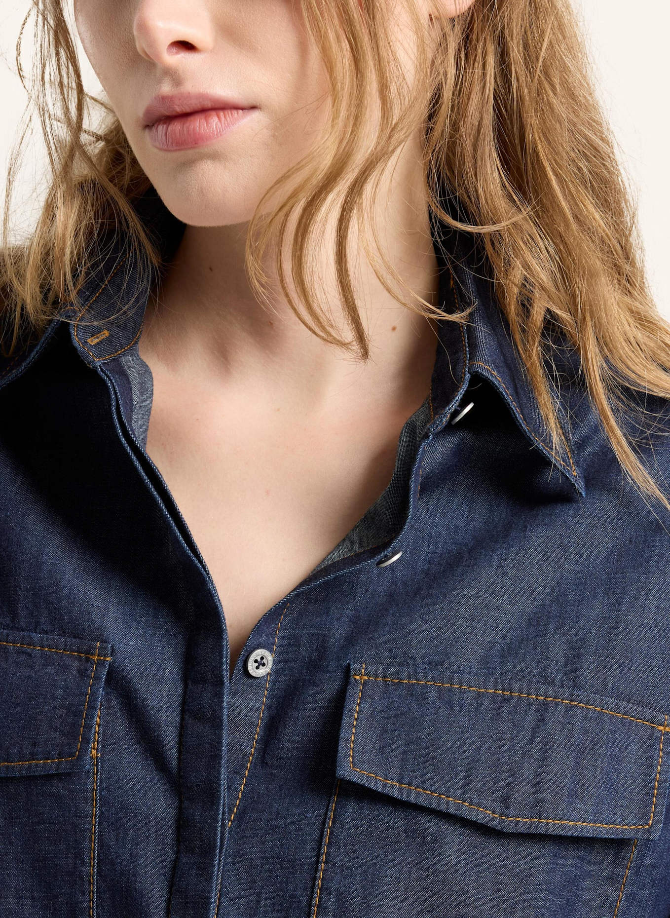 7 for all mankind Denim L/S REGULAR SHIRT: BLAU
