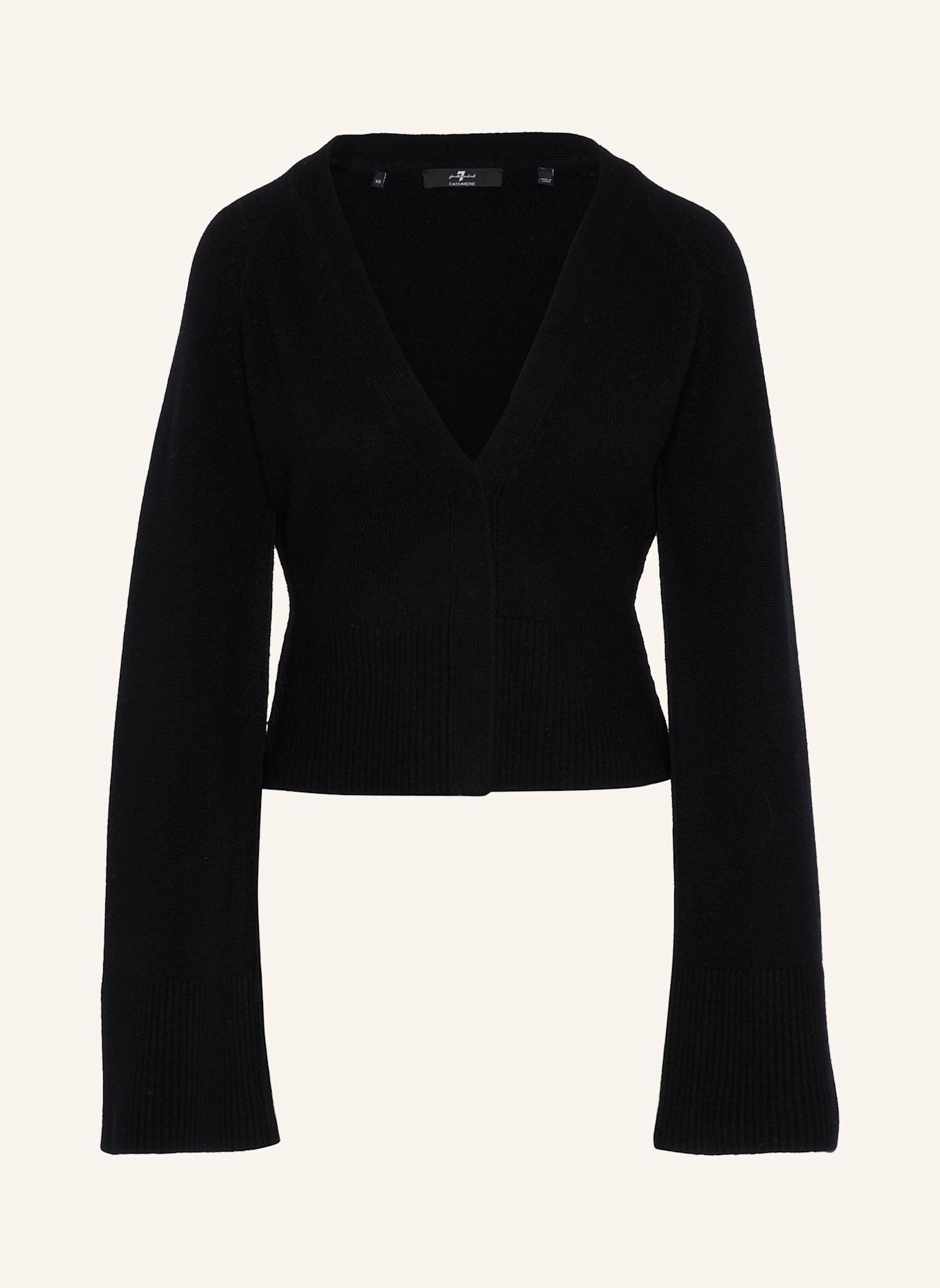 7 for all mankind Knitted LARGE RIB CARDIGAN: SCHWARZ