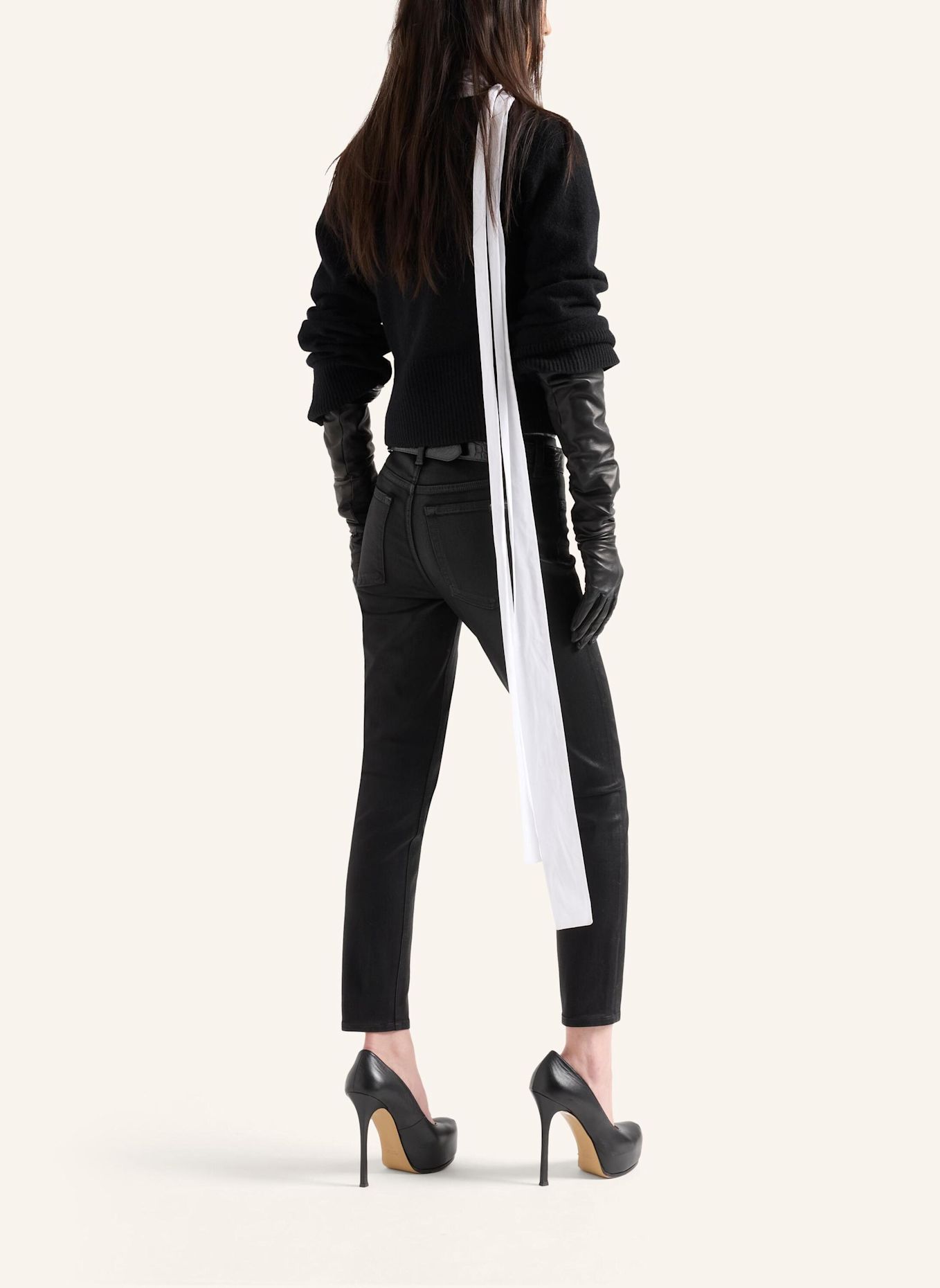 7 for all mankind Knitted LARGE RIB CARDIGAN: SCHWARZ
