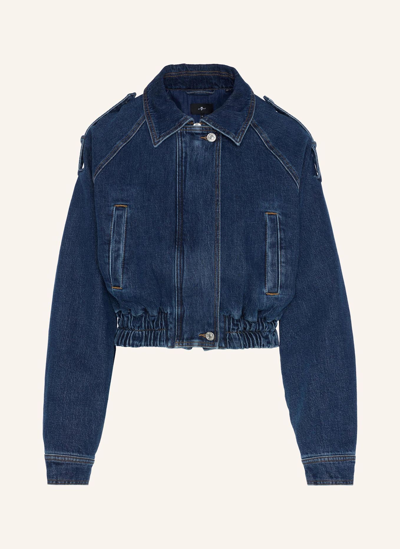 7 for all mankind Denim AVIATOR JACKET, getailleerd model: BLAUW