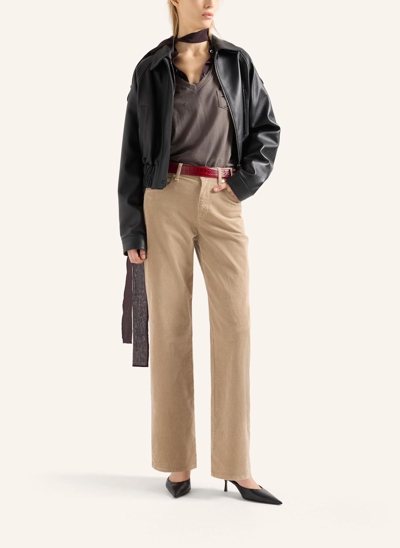 7 for all mankind Pants STOVEPIPE STRAIGHT Straight fit: BEIGE