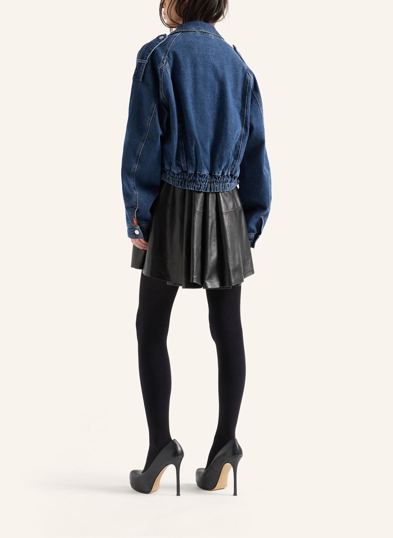 7 for all mankind Denim AVIATOR JACKET, getailleerd model: BLAUW