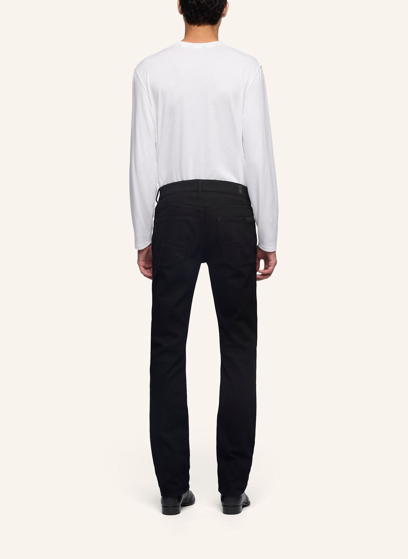 7 for all mankind STANDARD Straight-Fit Jeans: BLACK