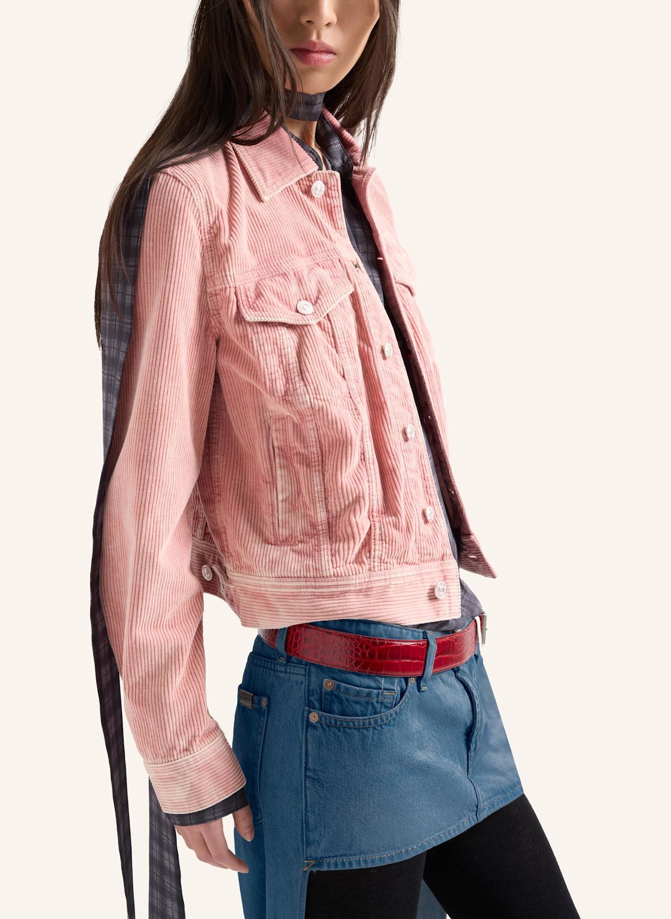 7 for all mankind Denim ADI TRUCKER Jacket fit: PINK