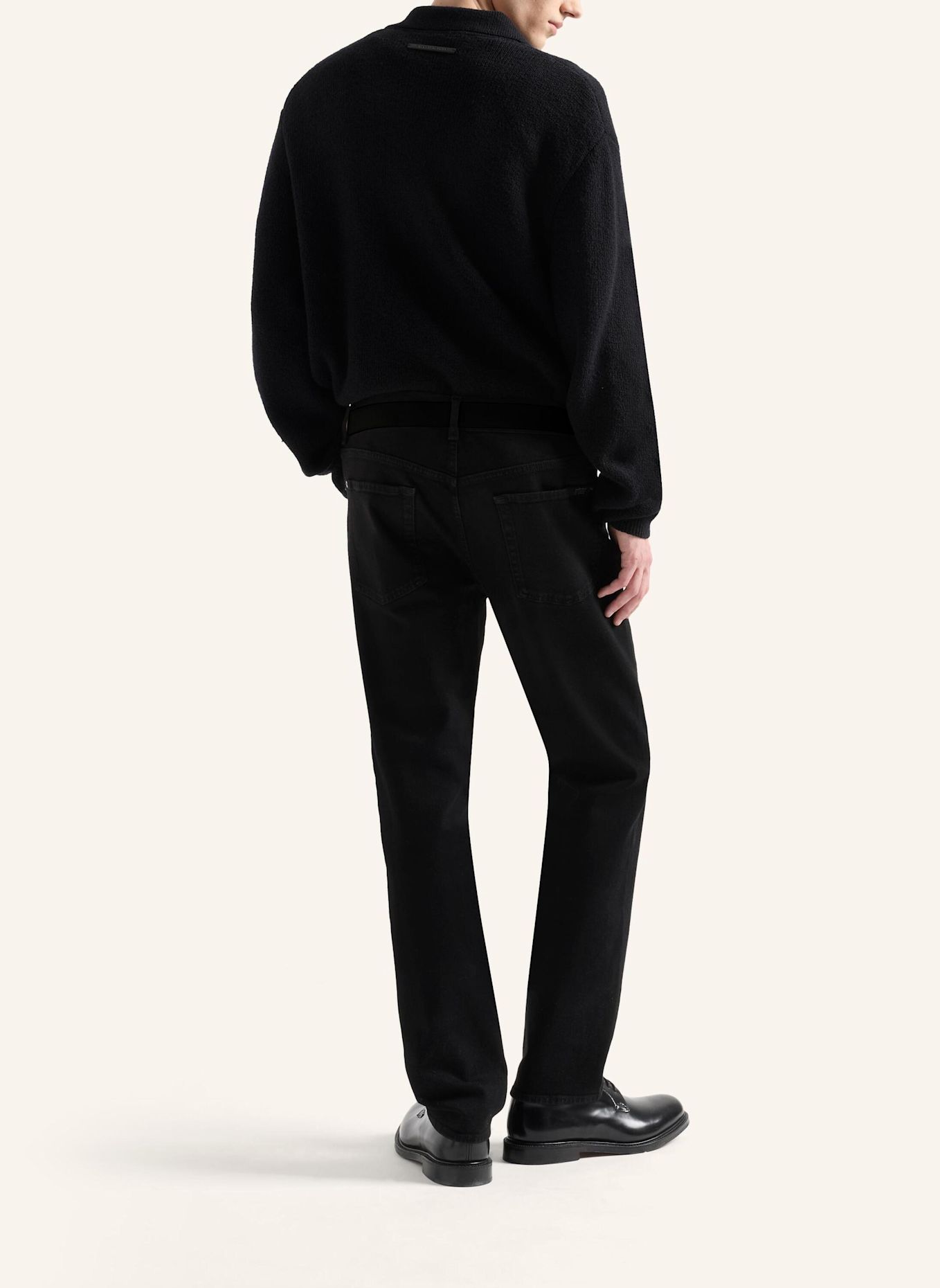 7 for all mankind Knitted POLO ZIP SWEATER: SCHWARZ