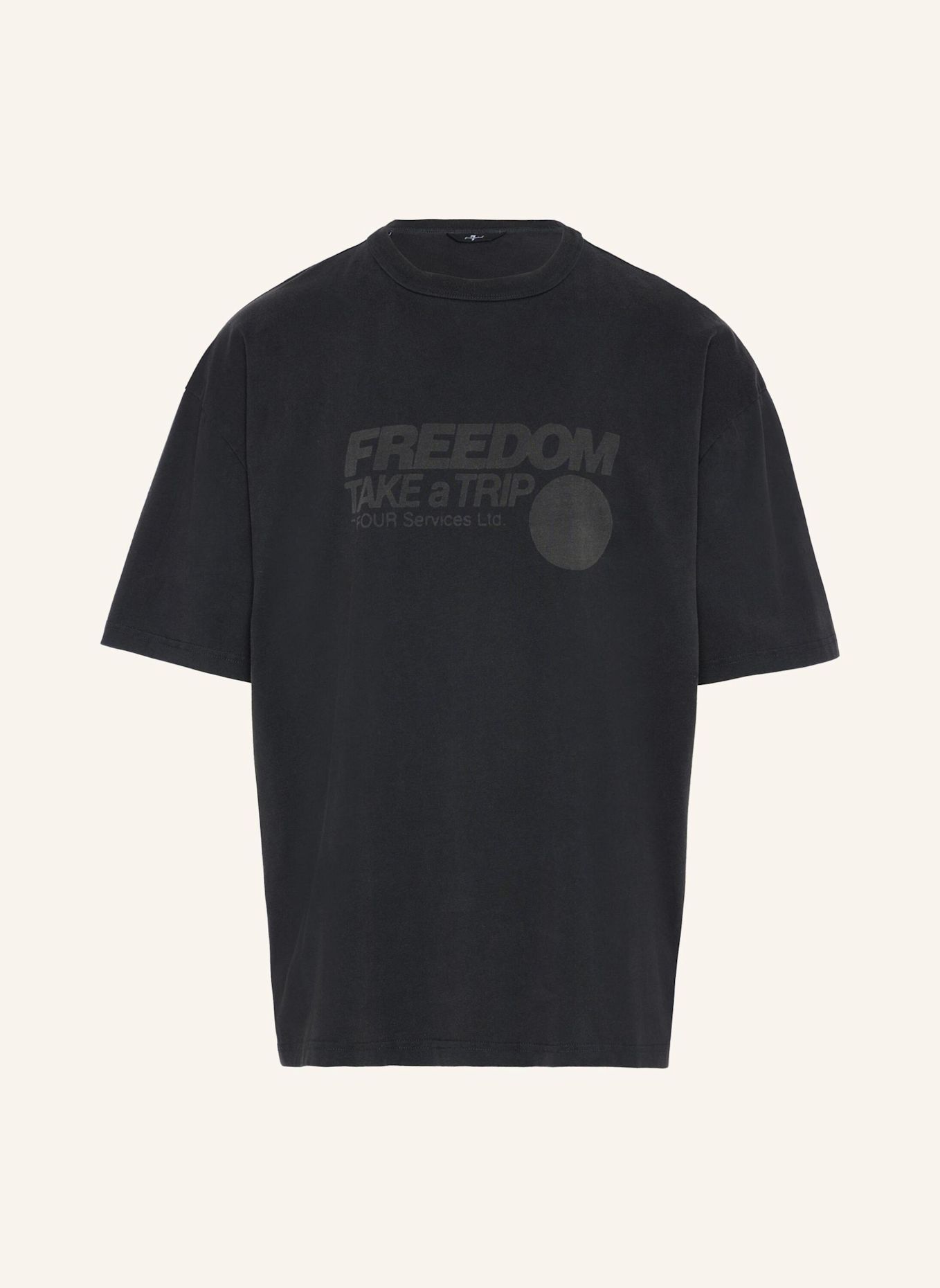 7 for all mankind Gebreid T-shirt met korte mouwen en print: ZWART