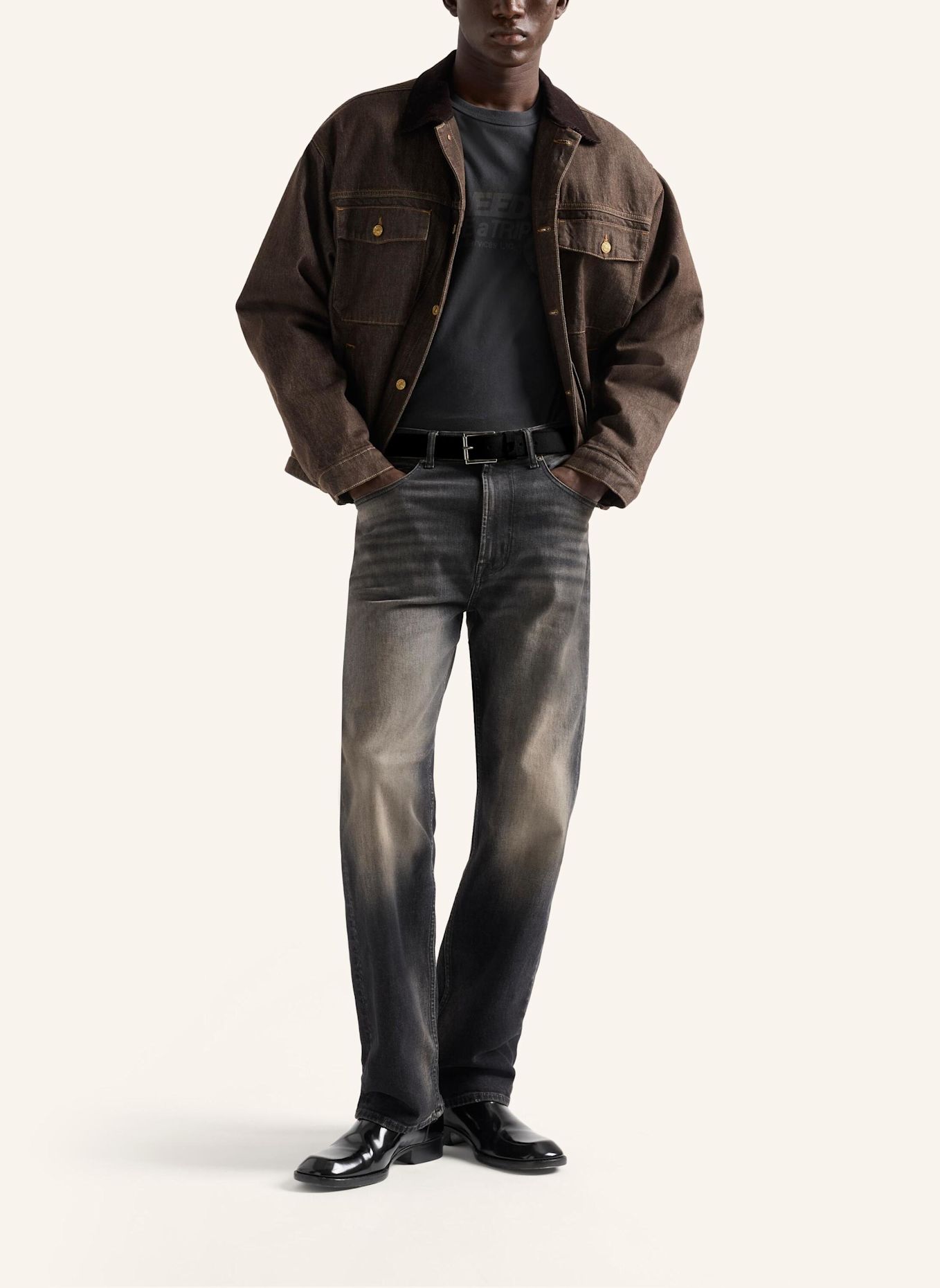 7 for all mankind Broek EASY STRAIGHT Straight fit: ZWART