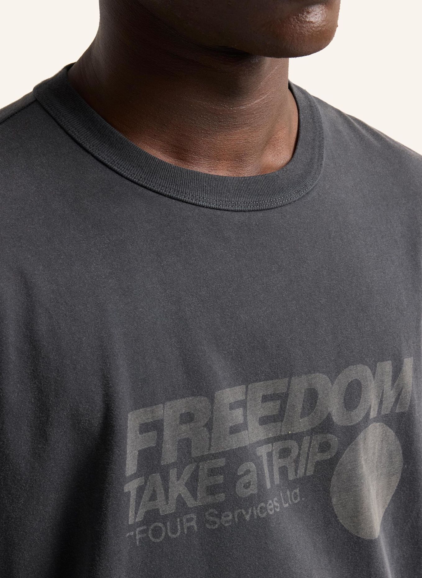 7 for all mankind Gebreid T-shirt met korte mouwen en print: ZWART
