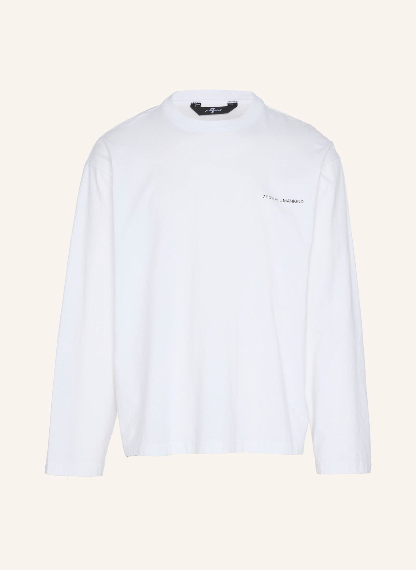 7 for all mankind Gebreid T-shirt met lange mouwen en print: WIT