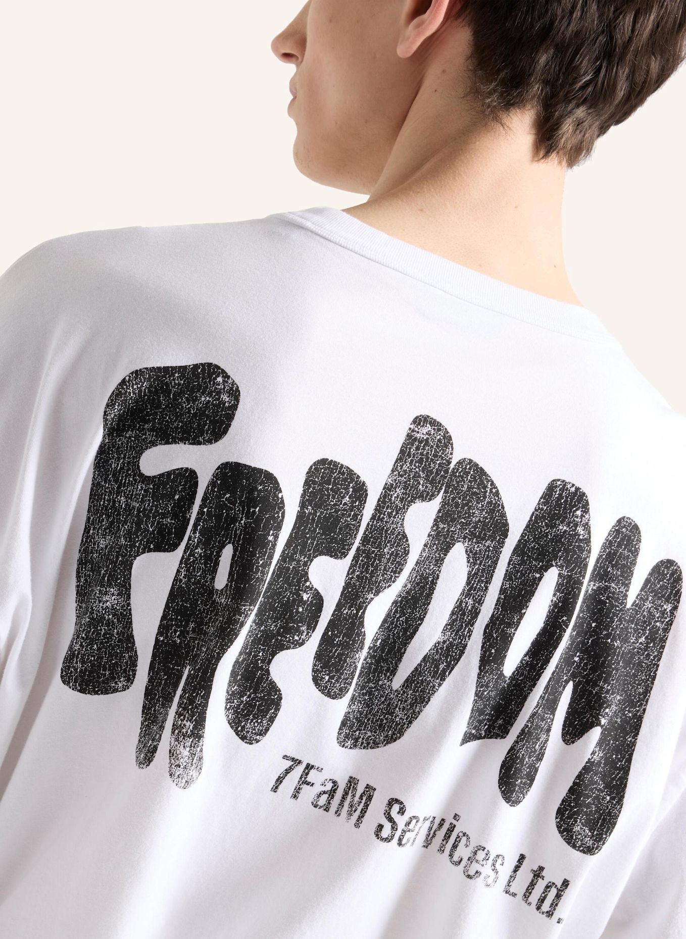 7 for all mankind Gebreid T-shirt met lange mouwen en print: WIT