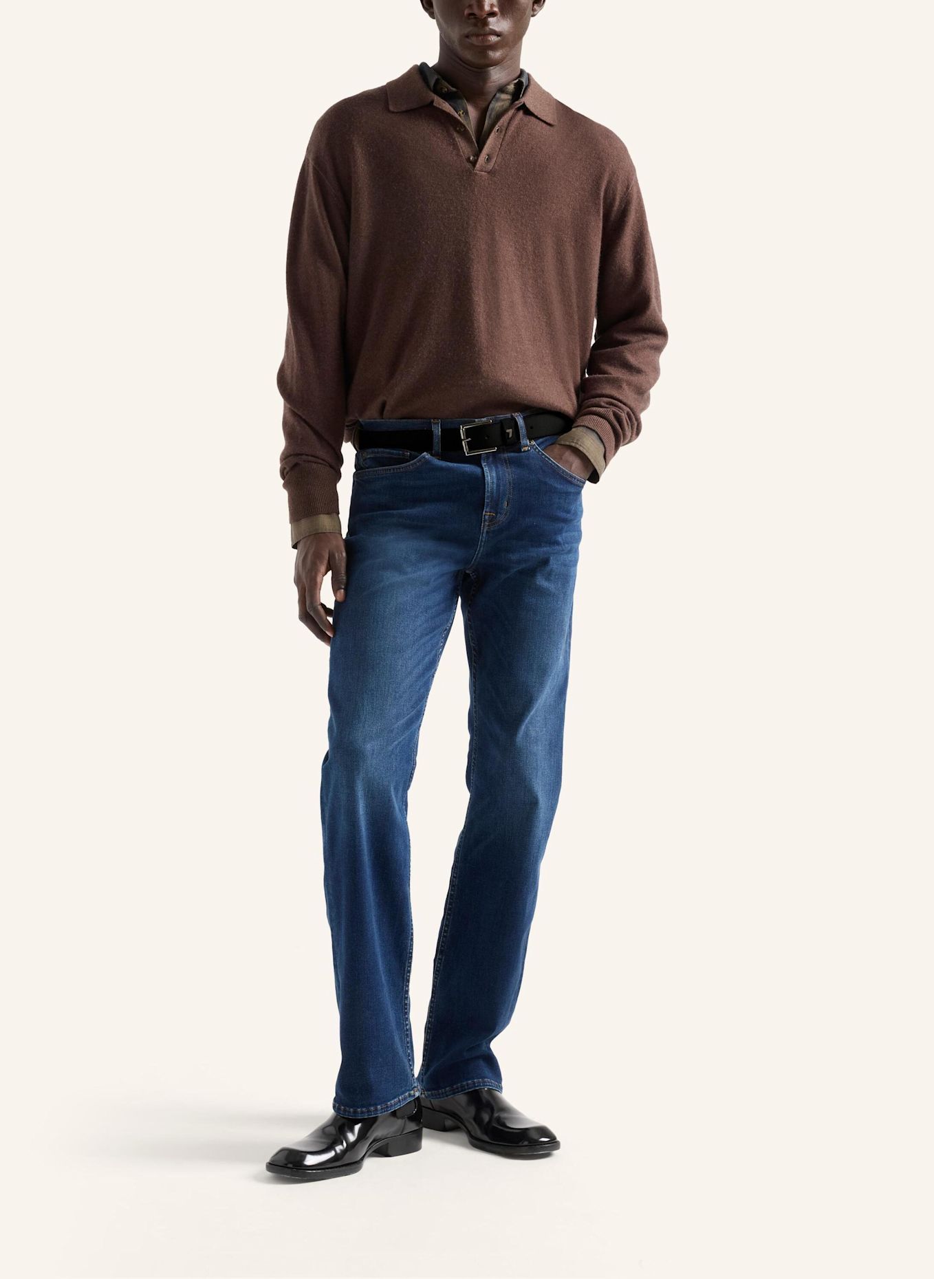 7 for all mankind Gebreide polo met lange mouwen: BRUIN / BLAUW