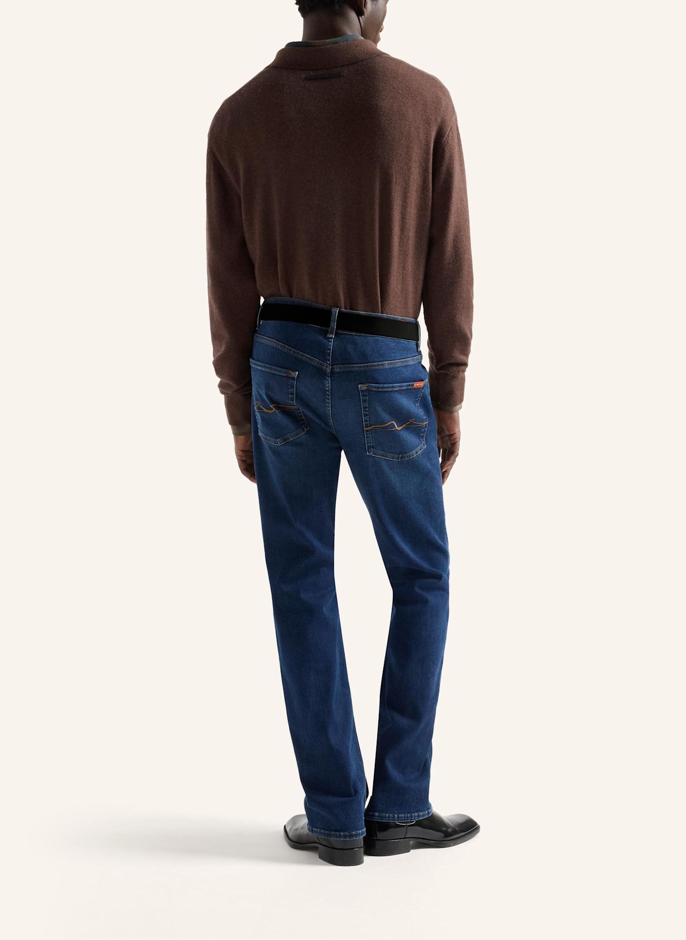 7 for all mankind Gebreide polo met lange mouwen: BRUIN / BLAUW