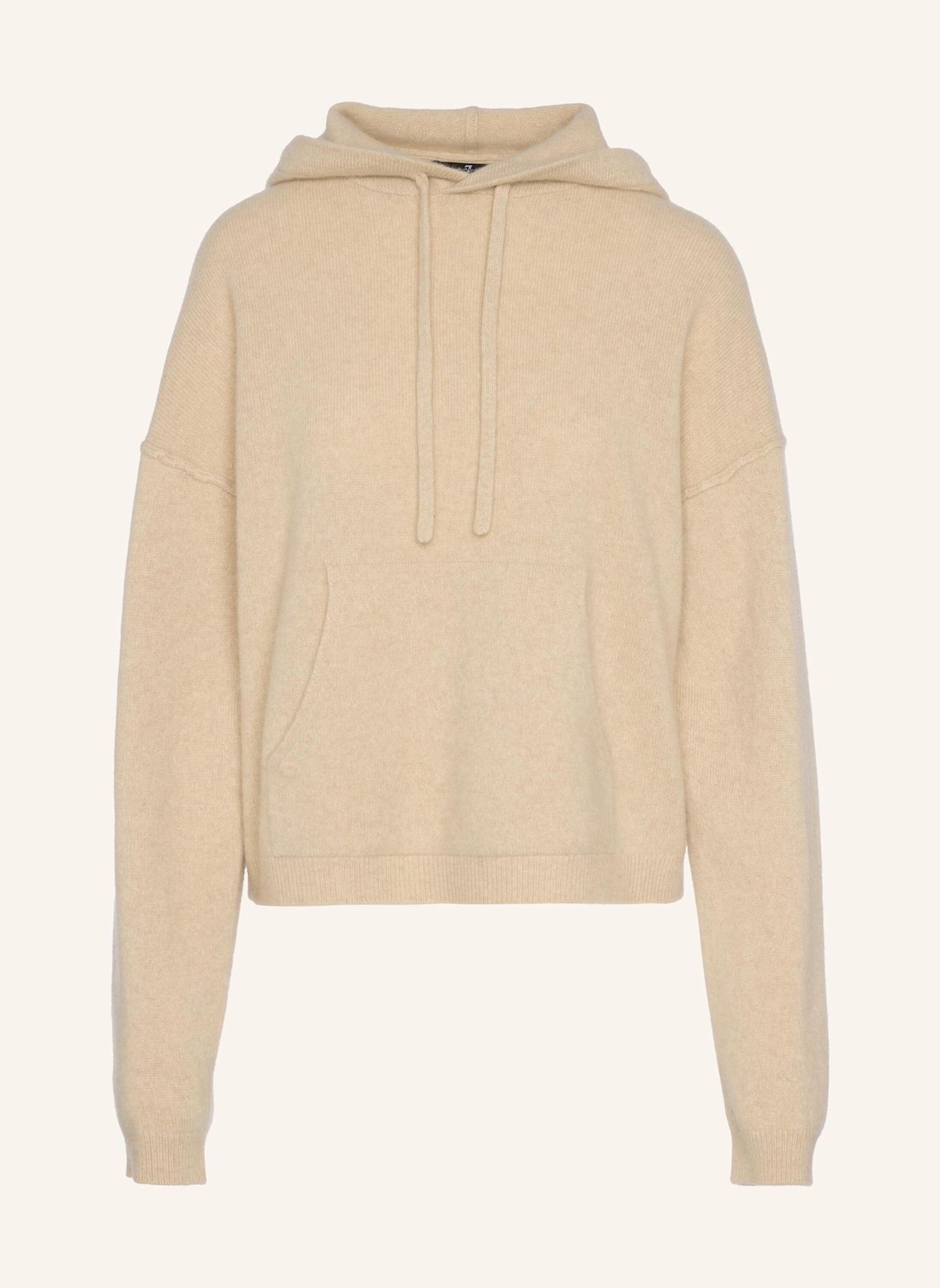 7 for all mankind Gebreide COZY Hoodie: BEIGE / GRIJS