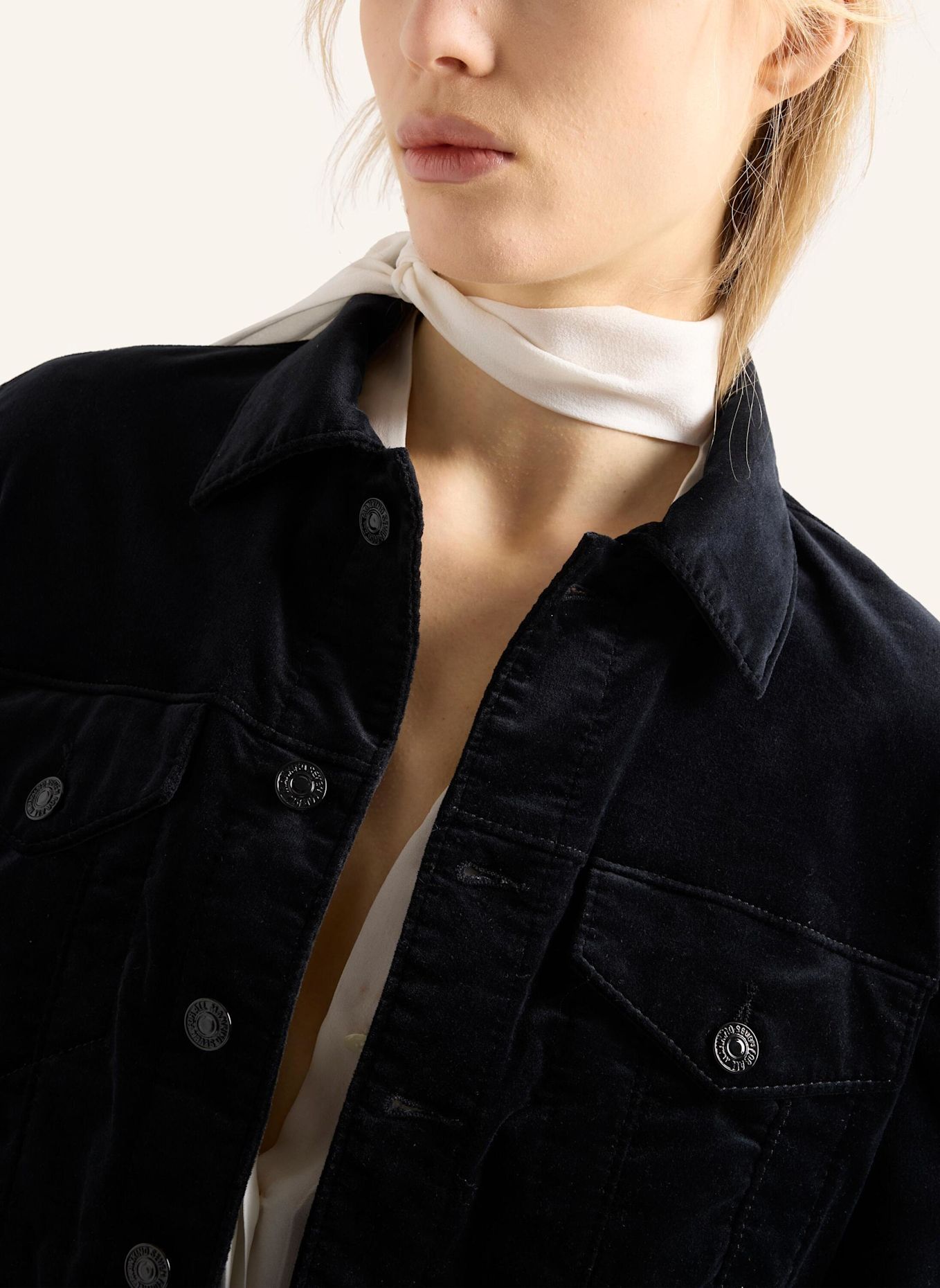 7 for all mankind Denim ADI TRUCKER-jas, getailleerd model: ZWART