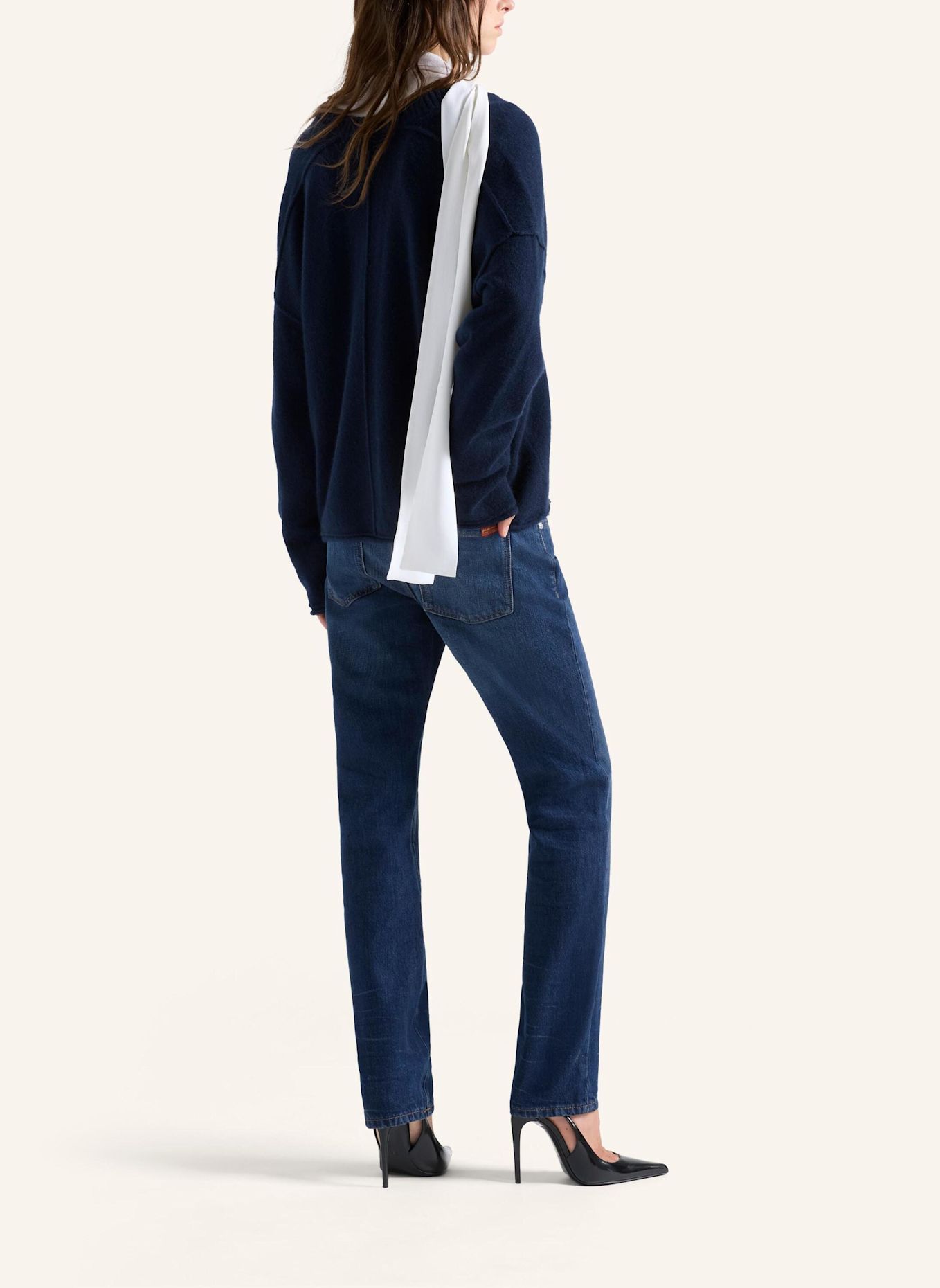 7 for all mankind Gebreide trui met ronde hals: BLAUW