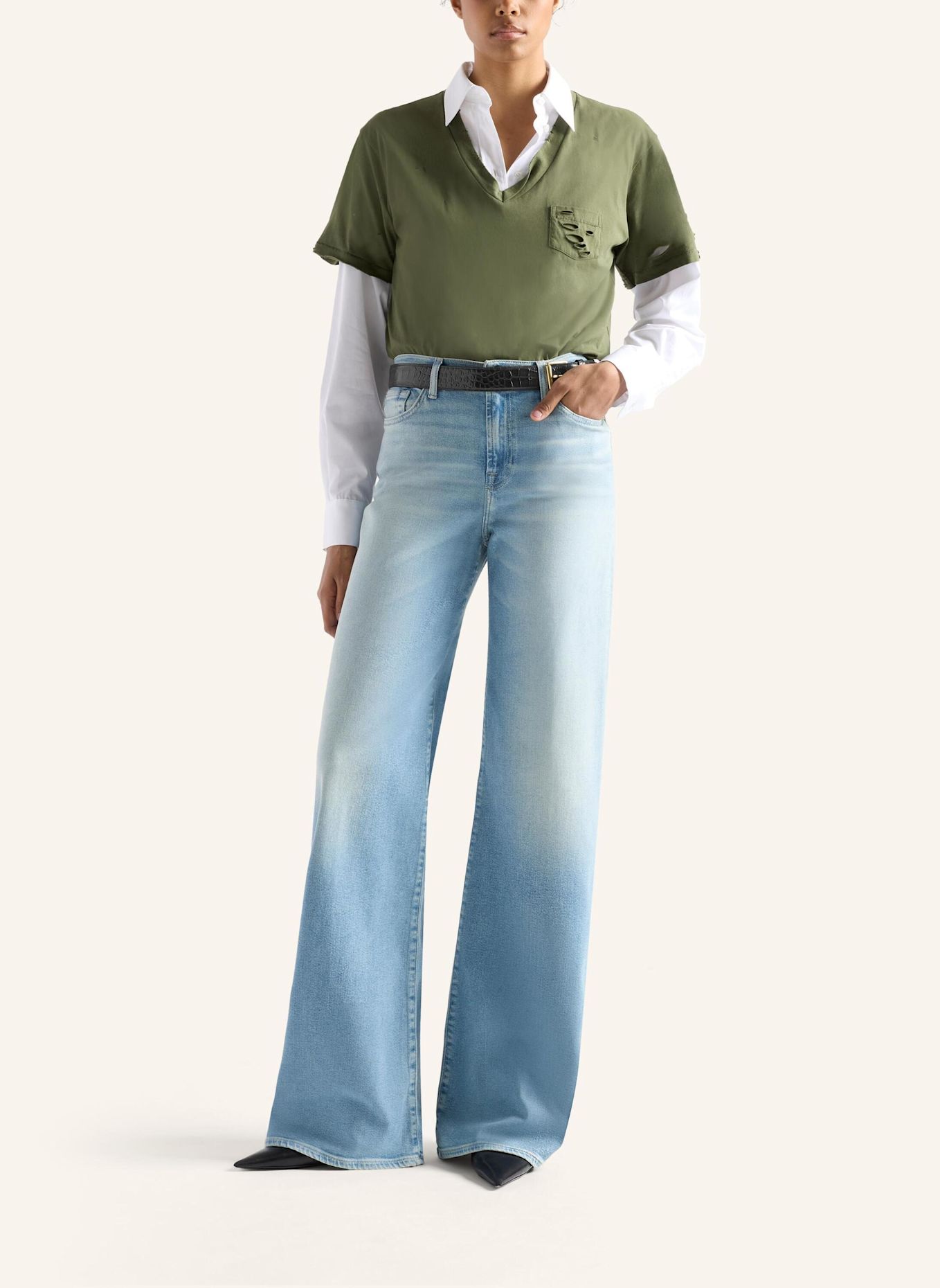 7 for all mankind LOTTA Wide-Fit Jeans: BLUE