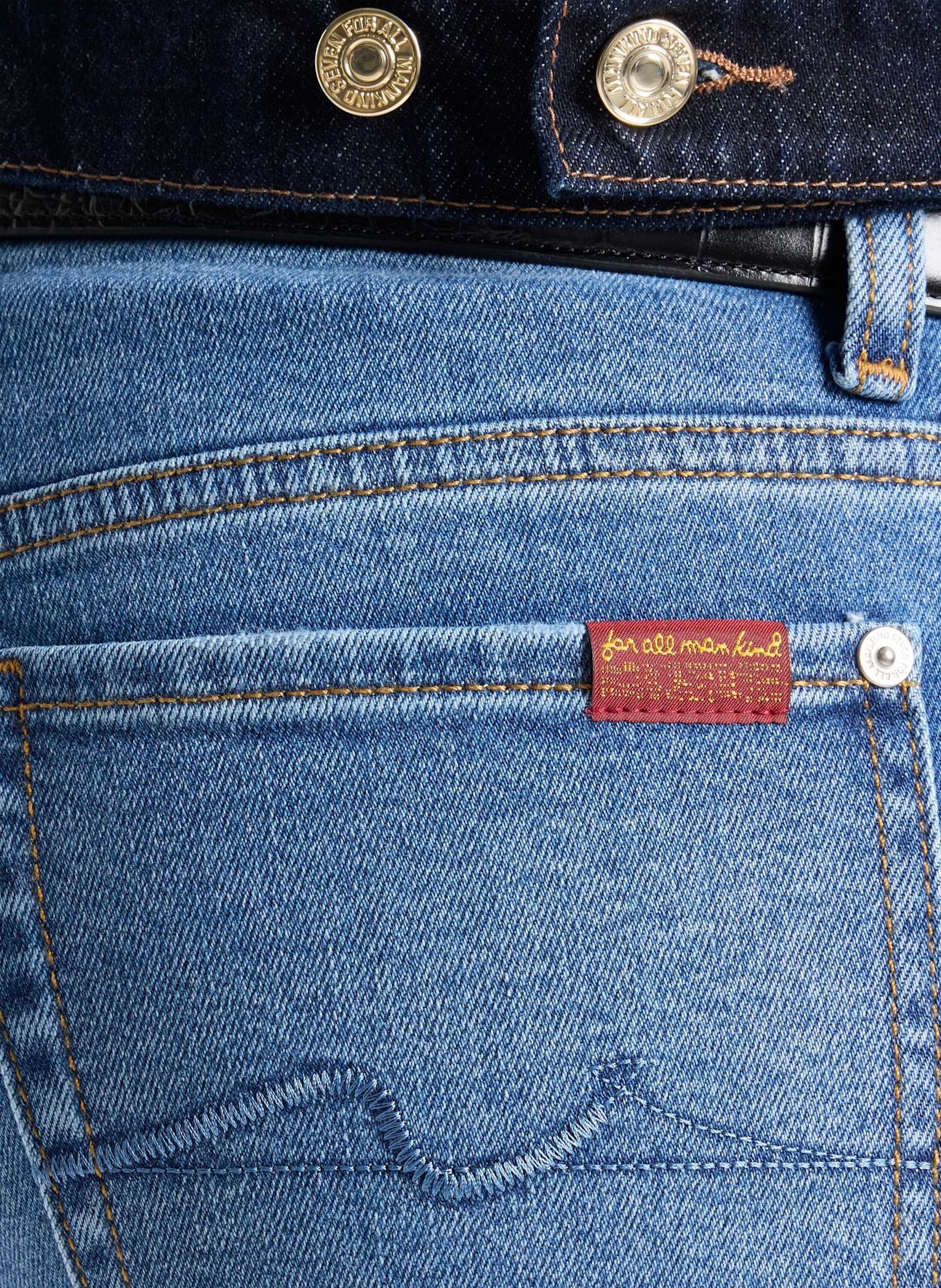 7 for all mankind MODERN DOJO Flare-Fit Jeans: BLUE