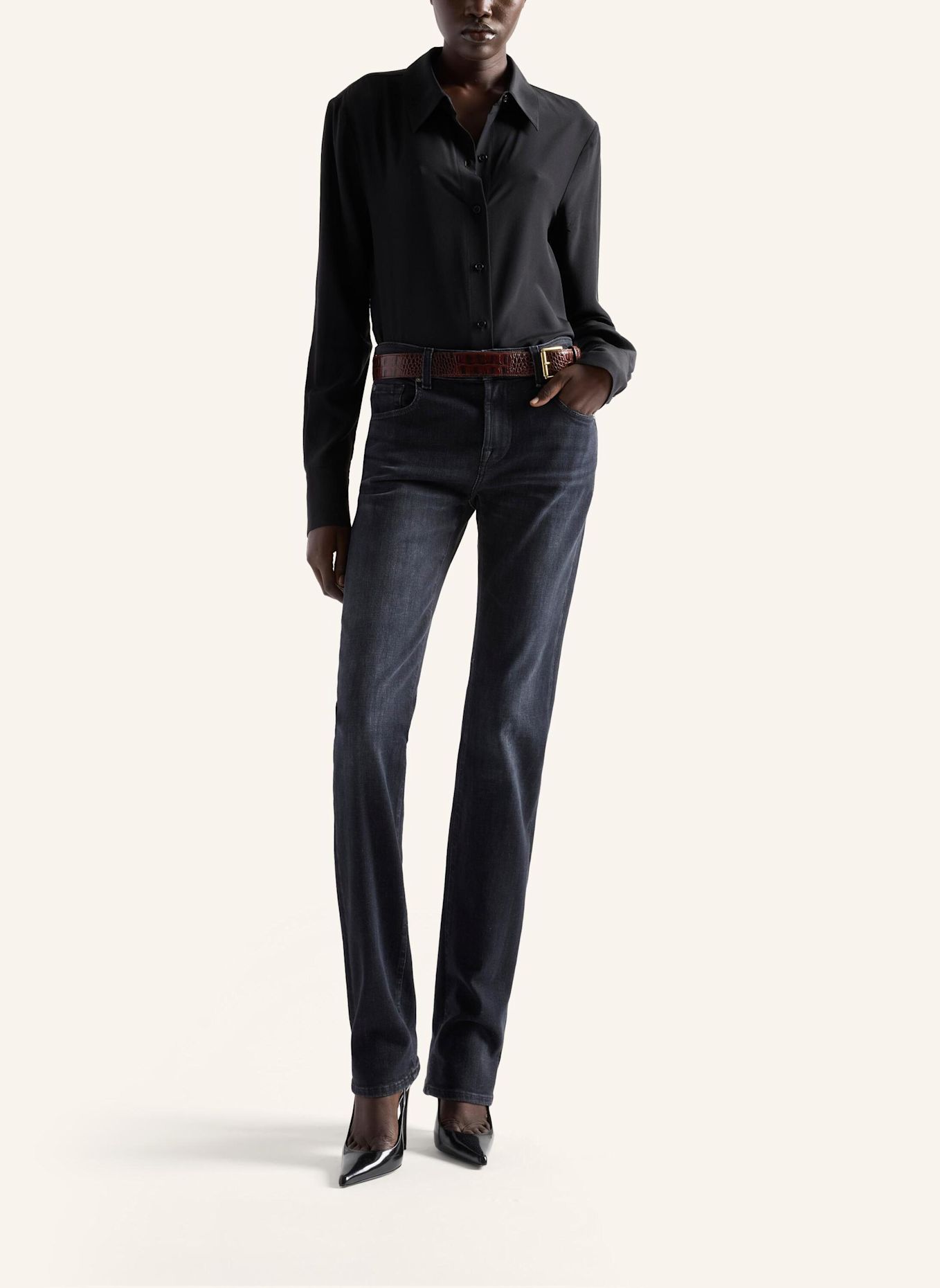 7 for all mankind Jeans THE SLIM Slim fit: ZWART