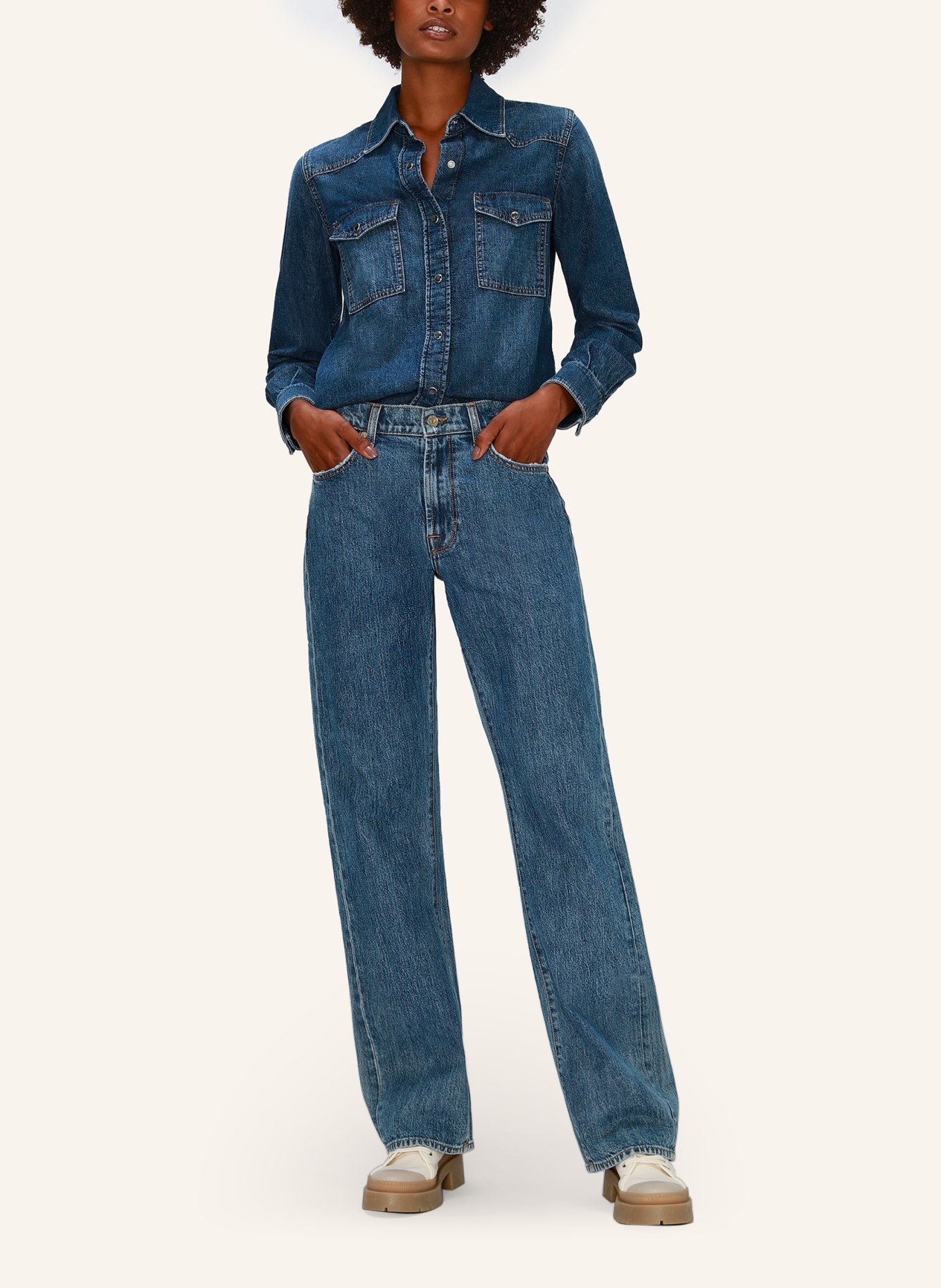 7 for all mankind Jeans  TESS TROUSER Straight Fit, Farbe: BLAU (Bild 5)