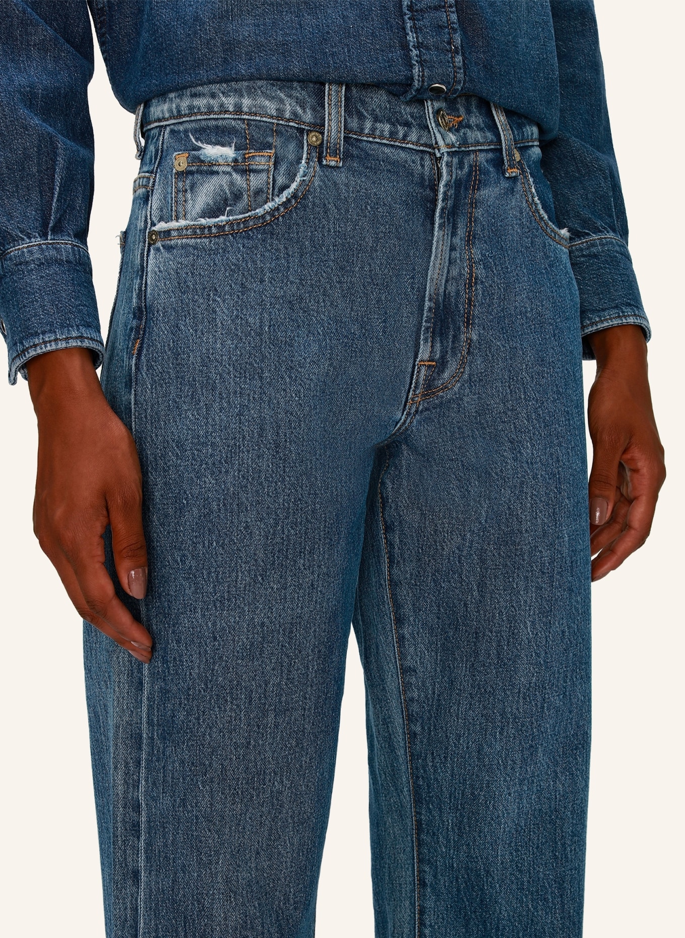 7 for all mankind Jeans  TESS TROUSER Straight Fit, Farbe: BLAU (Bild 4)