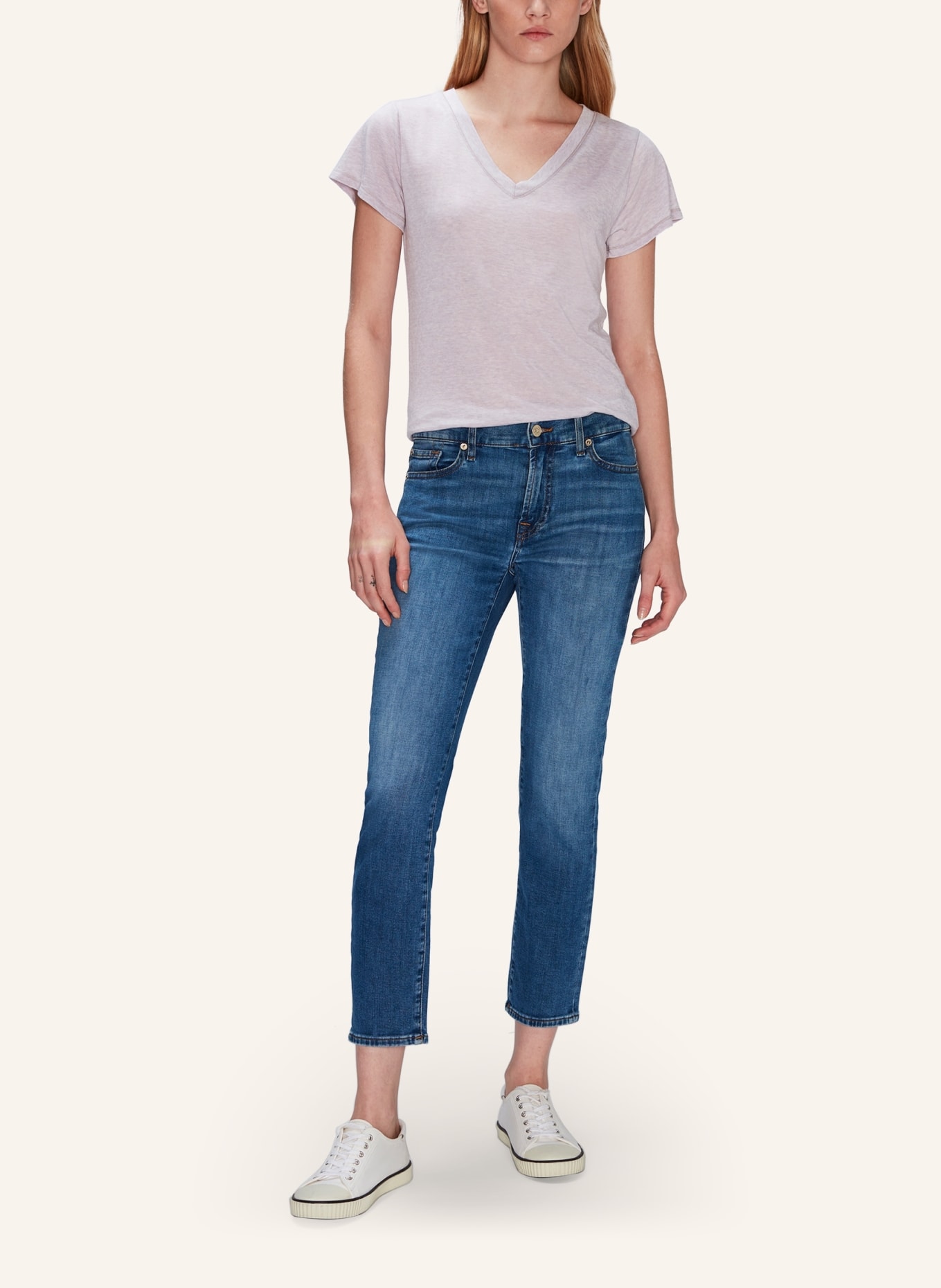 7 for all mankind ANDY V-NECK T-Shirt, Farbe: LILA (Bild 5)