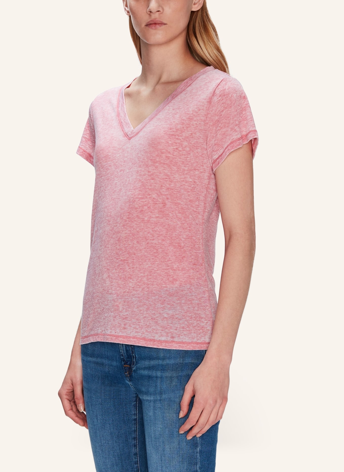 7 for all mankind ANDY V-NECK T-Shirt, Farbe: PINK (Bild 2)