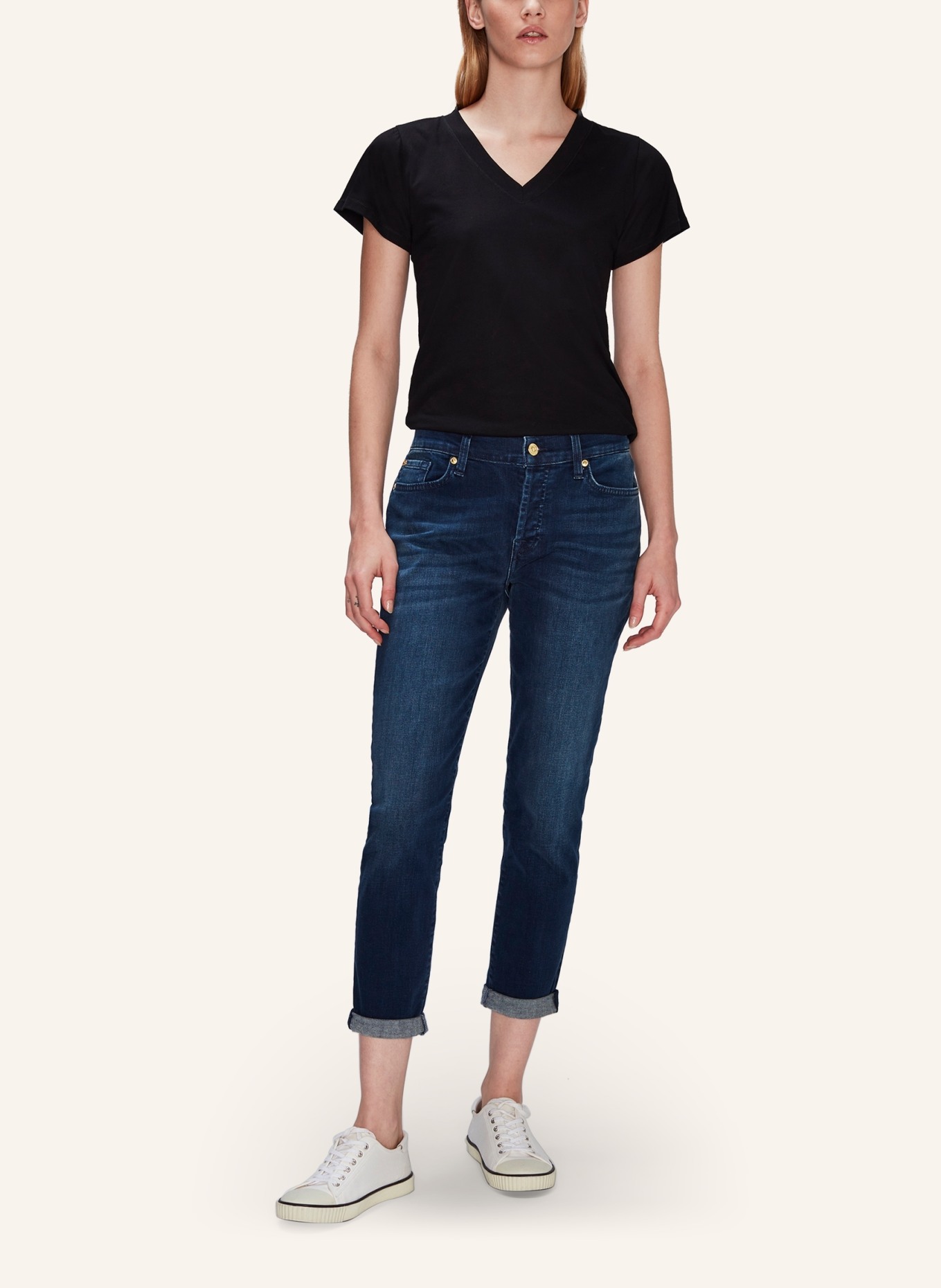 7 for all mankind ANDY V-NECK T-Shirt, Farbe: SCHWARZ (Bild 5)