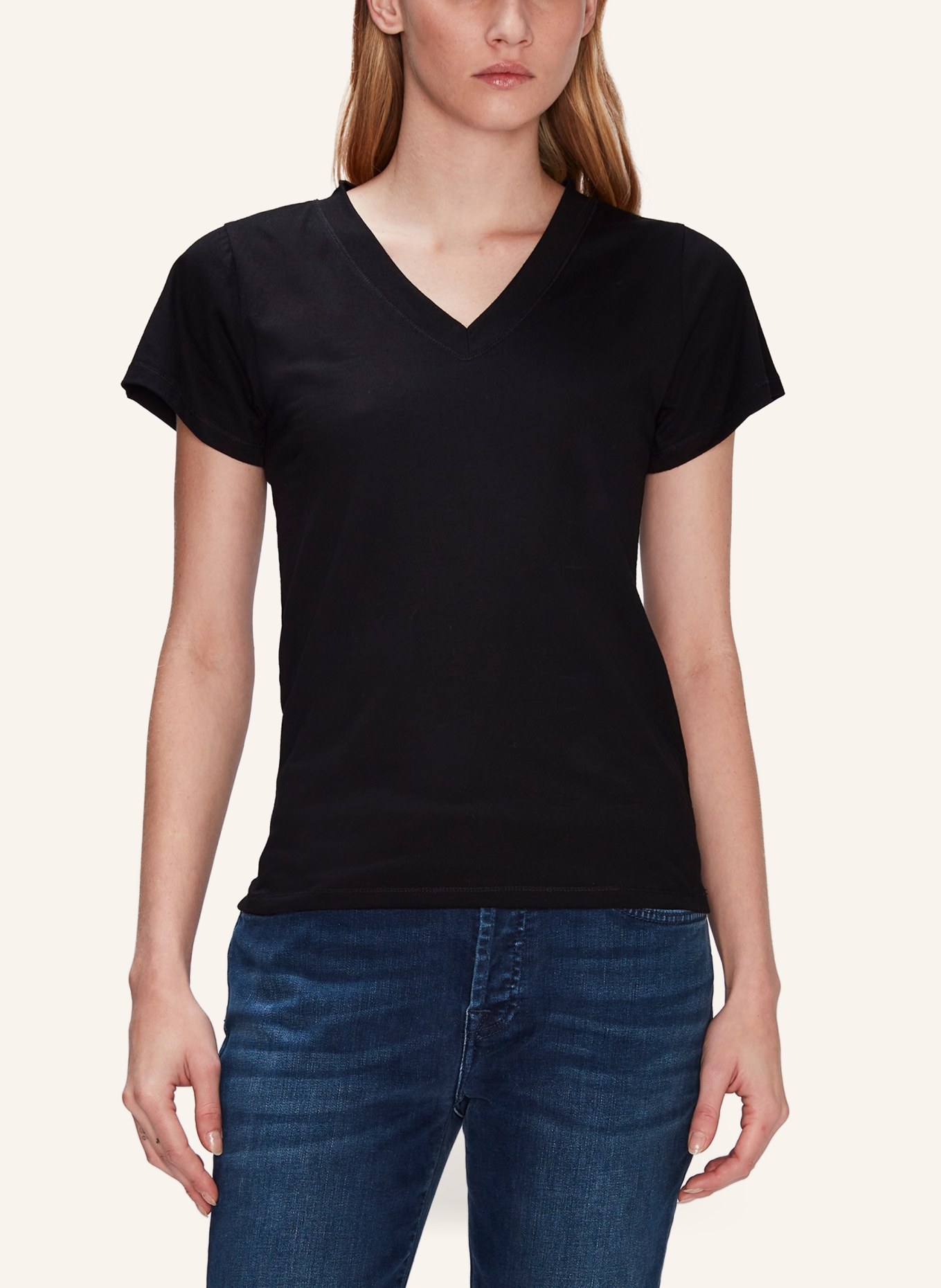 7 for all mankind ANDY V-NECK T-Shirt, Farbe: SCHWARZ (Bild 2)