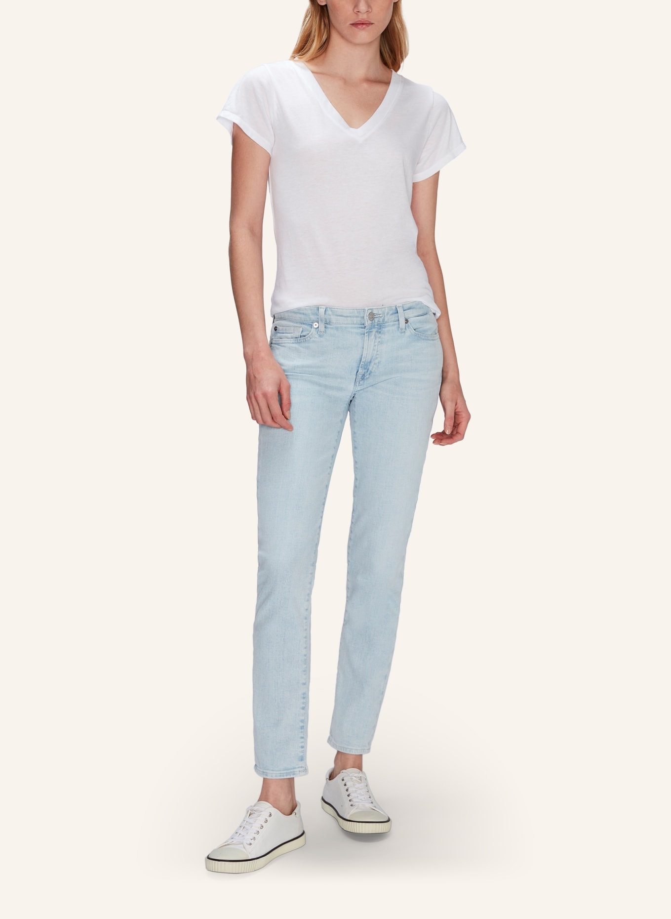 7 for all mankind ANDY V-NECK T-Shirt, Farbe: WEISS (Bild 5)
