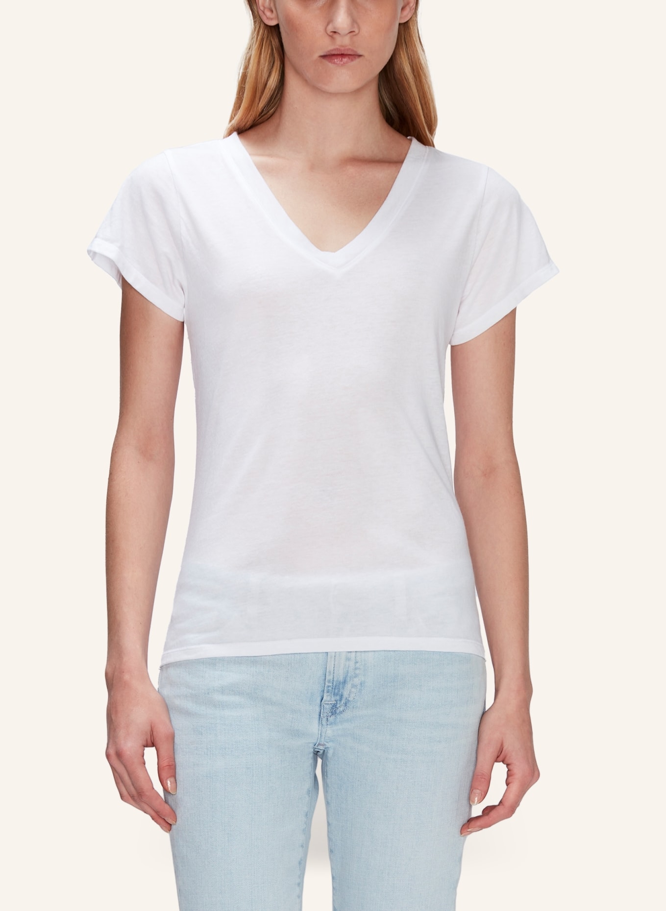 7 for all mankind ANDY V-NECK T-Shirt, Farbe: WEISS (Bild 2)