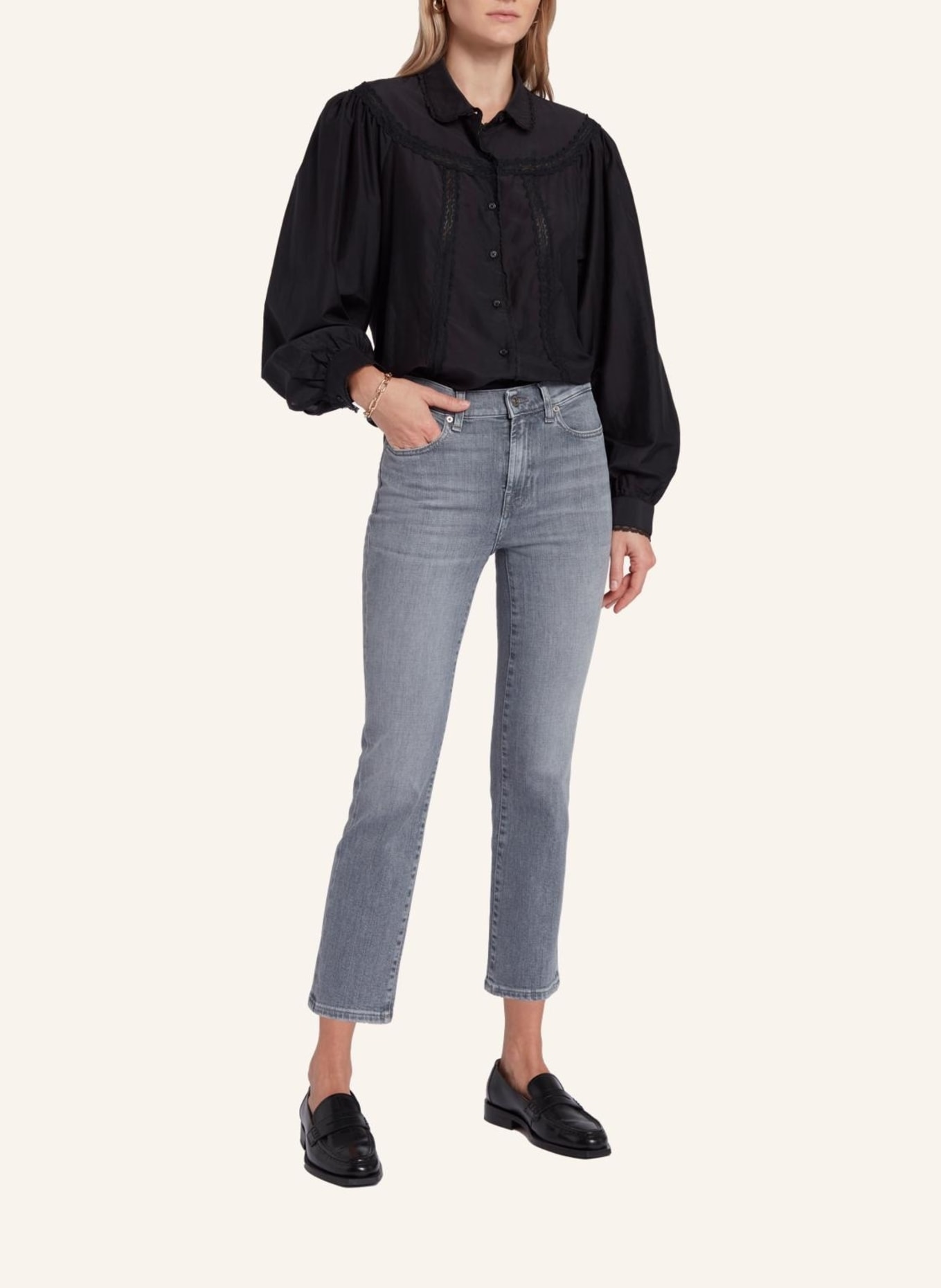 7 for all mankind Jeans THE STRAIGHT CROP Straight fit, Farbe: GRAU (Bild 5)