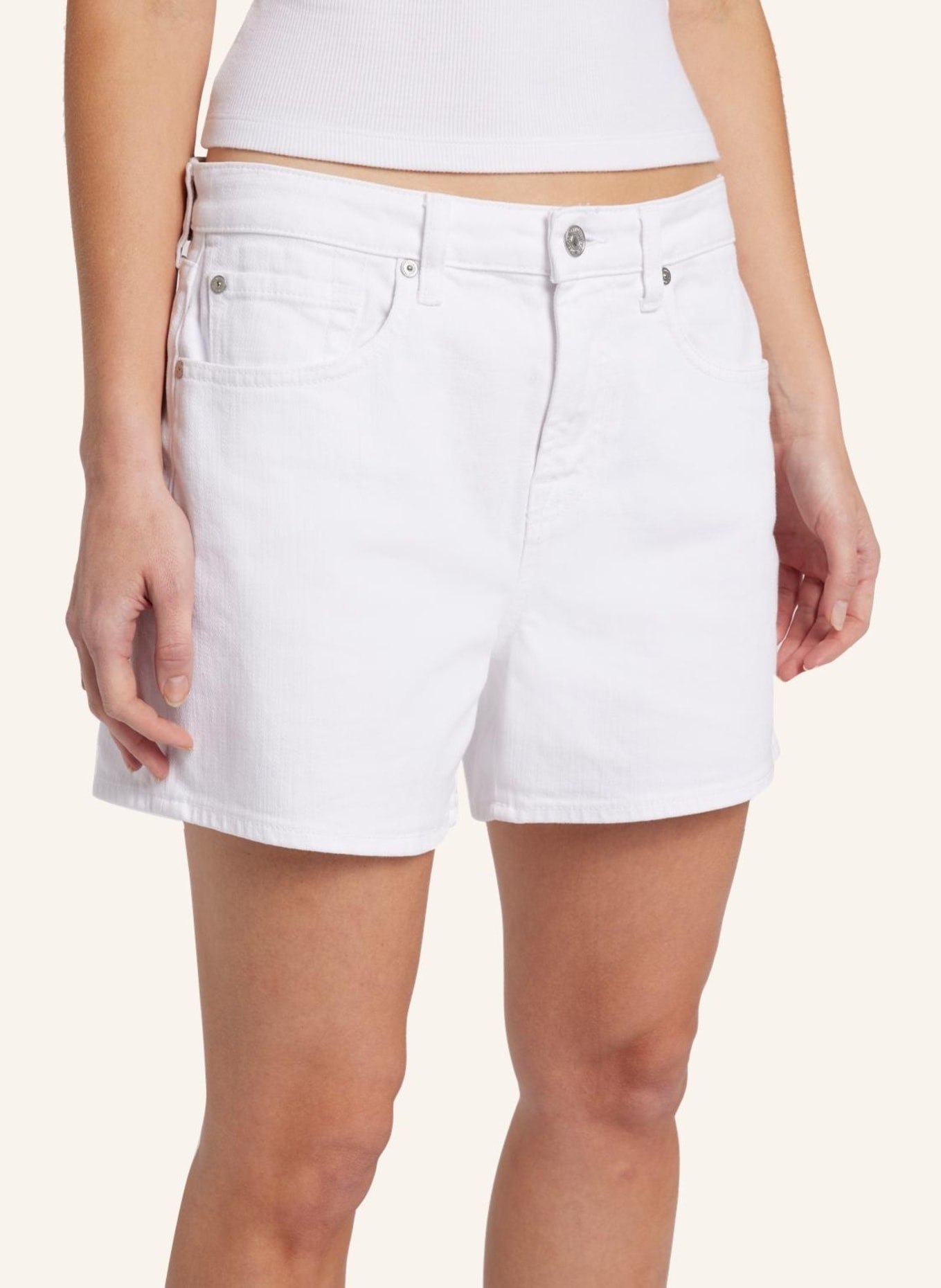 7 for all mankind MONROE Shorts, Farbe: WEISS (Bild 3)