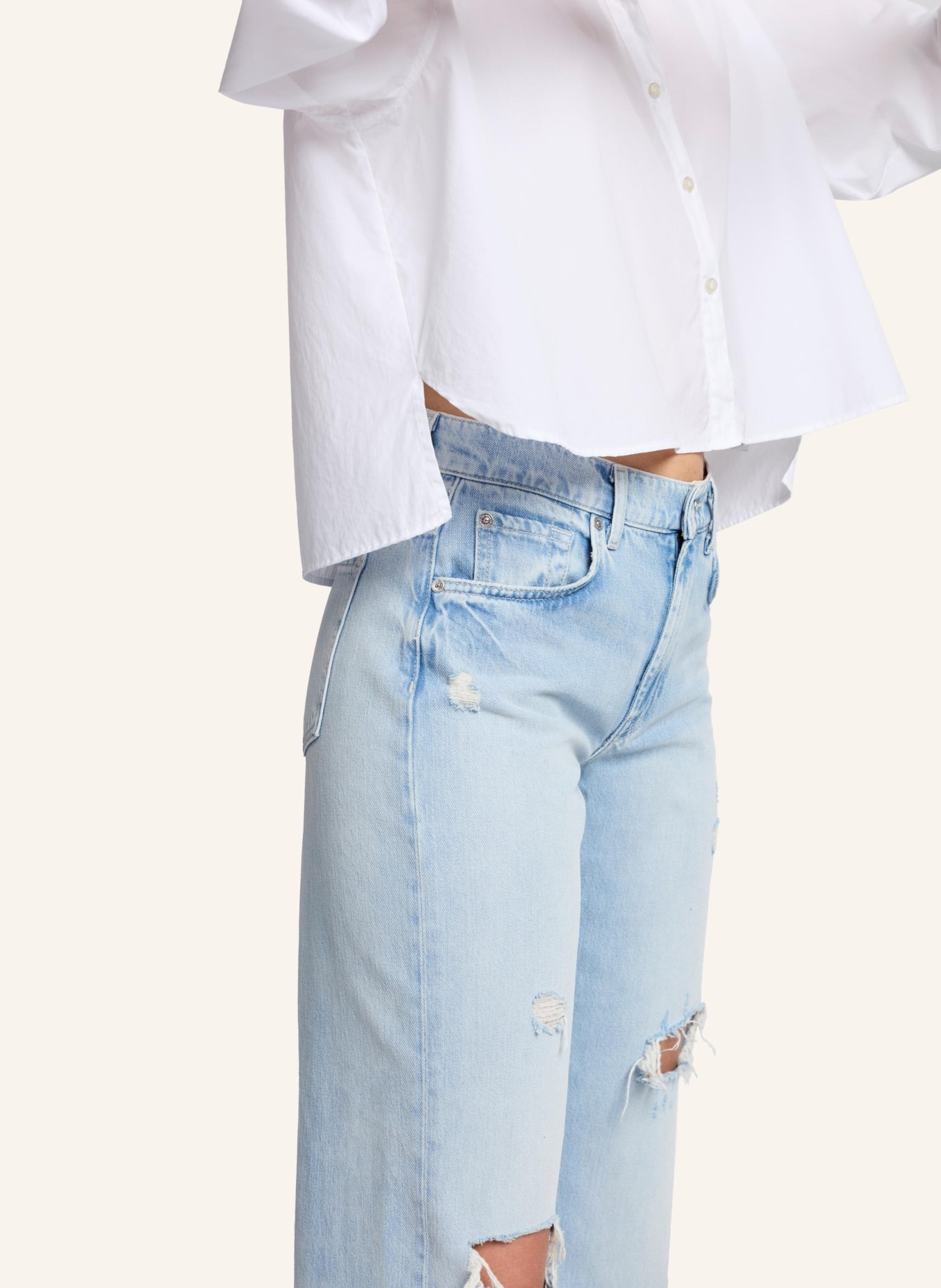7 for all mankind CROPPED Shirt, Farbe: WEISS (Bild 3)