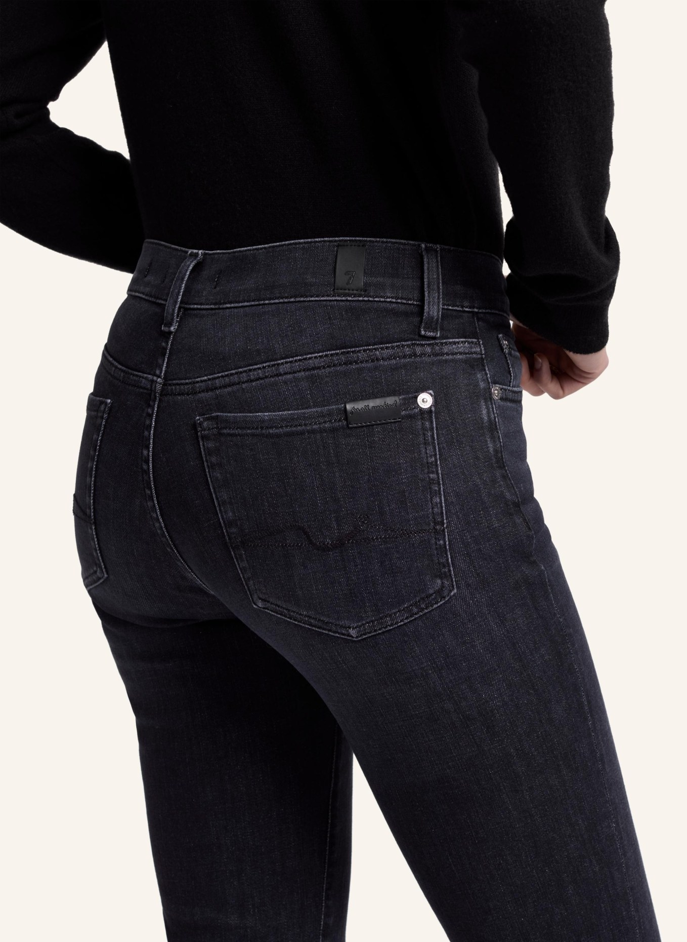 7 for all mankind Jeans THE STRAIGHT CROP Straight fit, Farbe: SCHWARZ (Bild 3)
