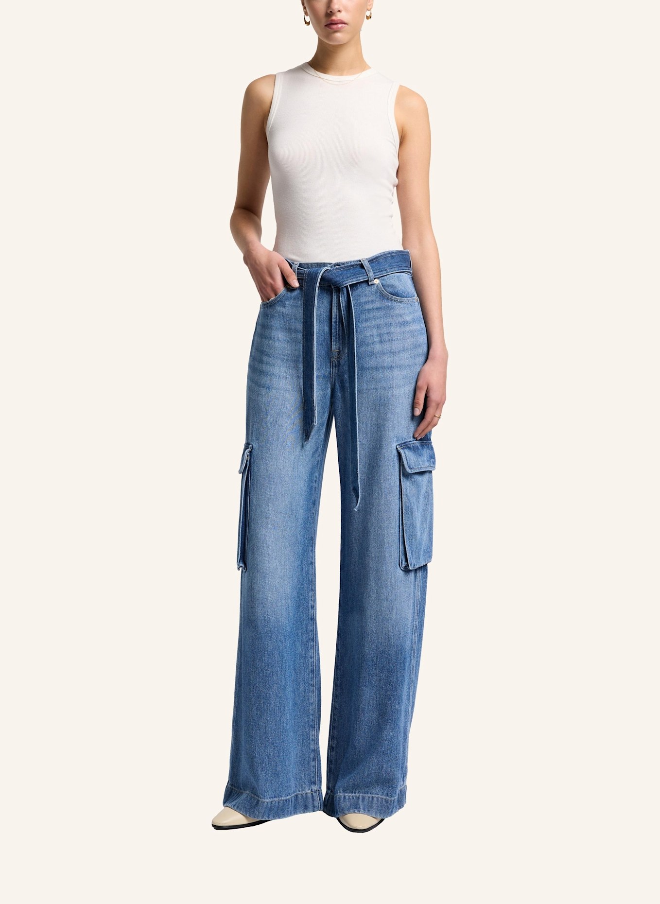 7 for all mankind Jeans CARGO PALAZZO Cargo Fit, Farbe: BLAU (Bild 5)