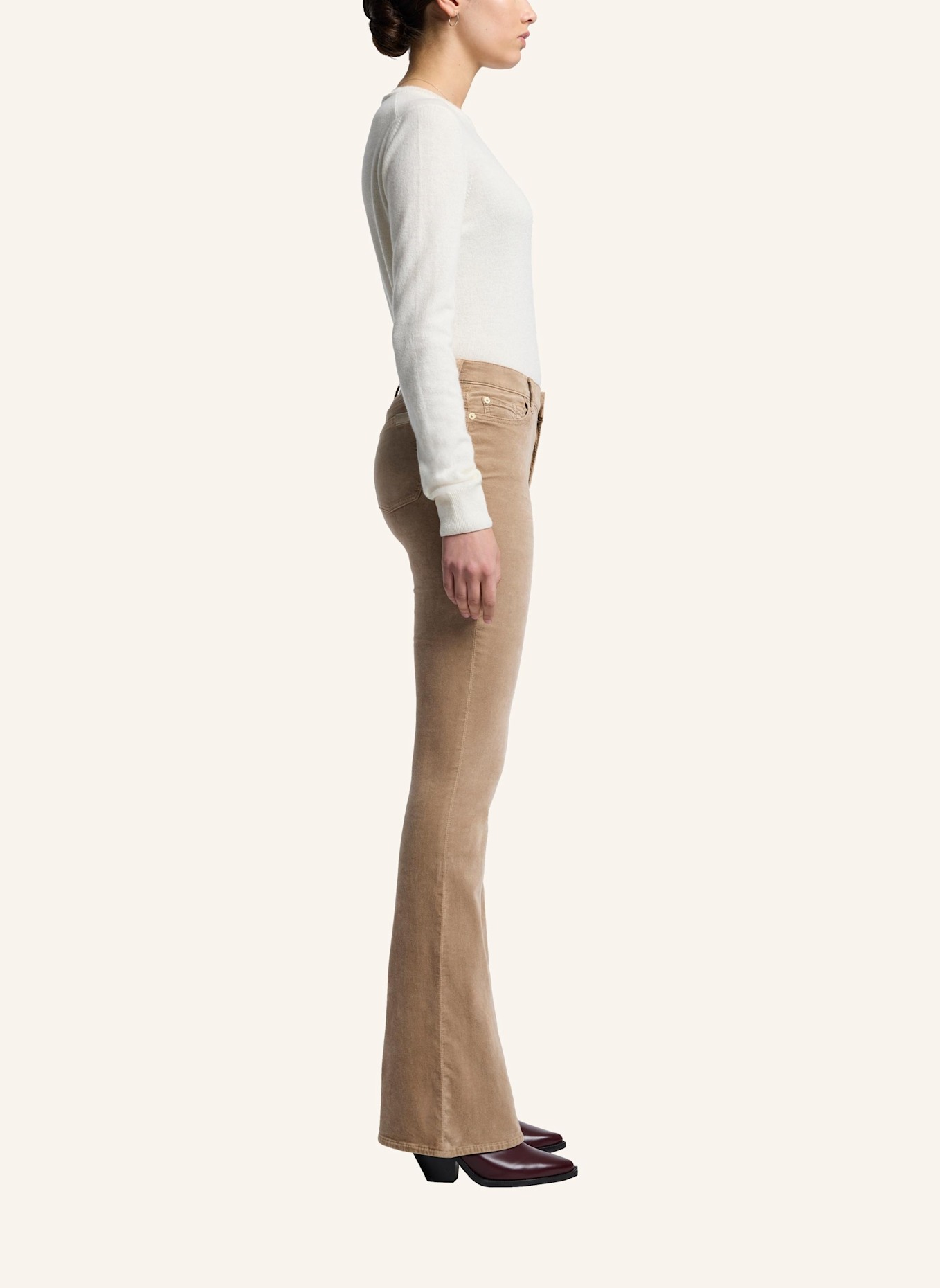 7 for all mankind Pants HW ALI Flare Fit, Farbe: BEIGE (Bild 4)