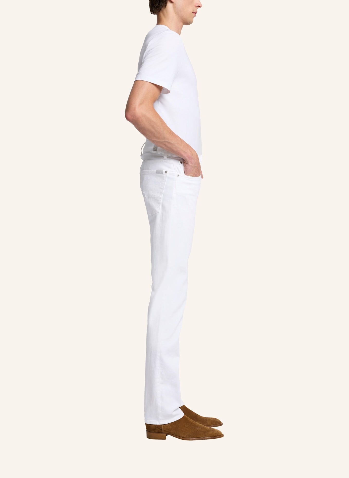 7 for all mankind Jeans THE STRAIGHT Straight Fit, Farbe: WEISS (Bild 4)