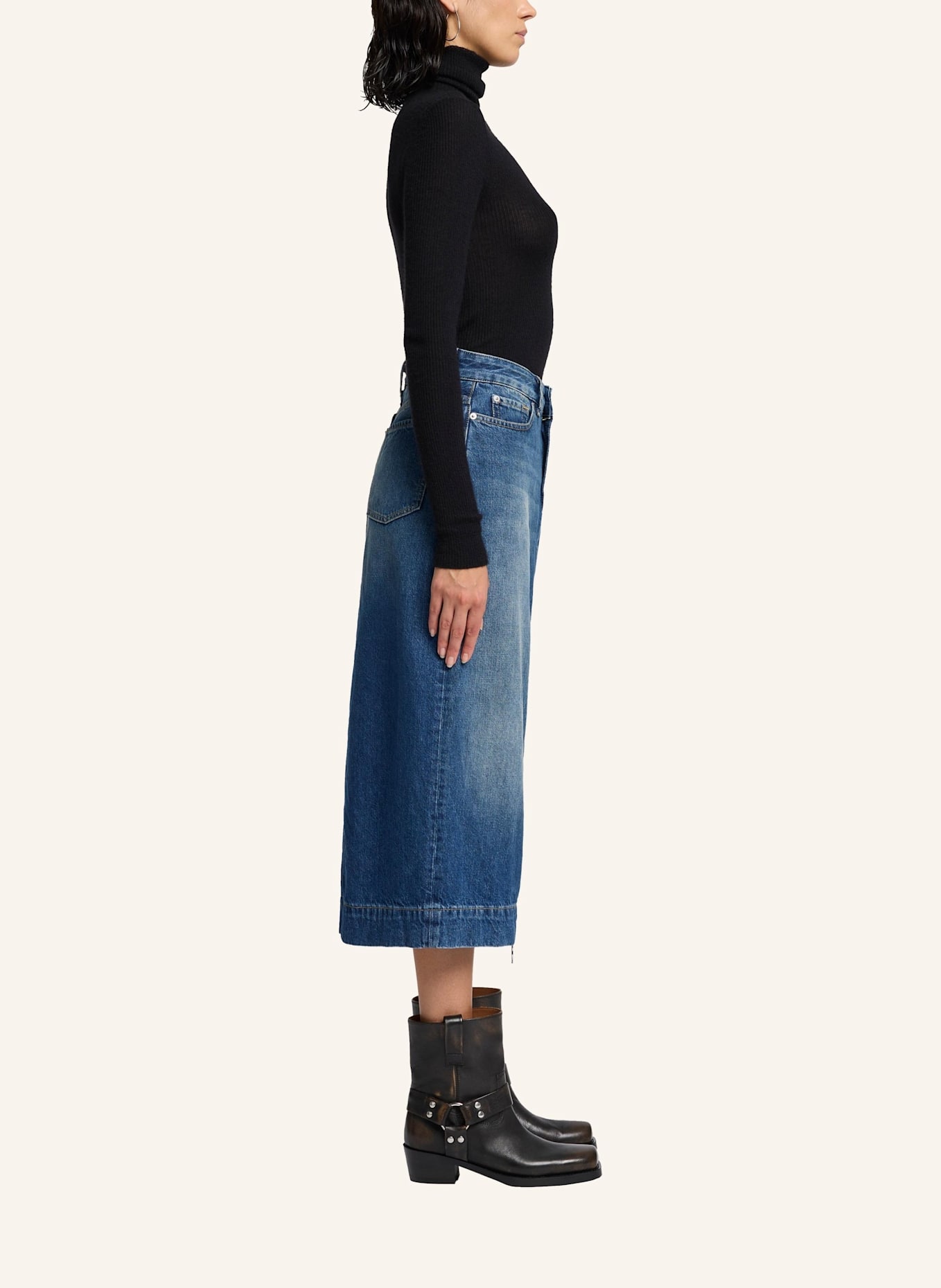 7 for all mankind AMBER SKIRT Jeansrock, Farbe: BLAU (Bild 4)