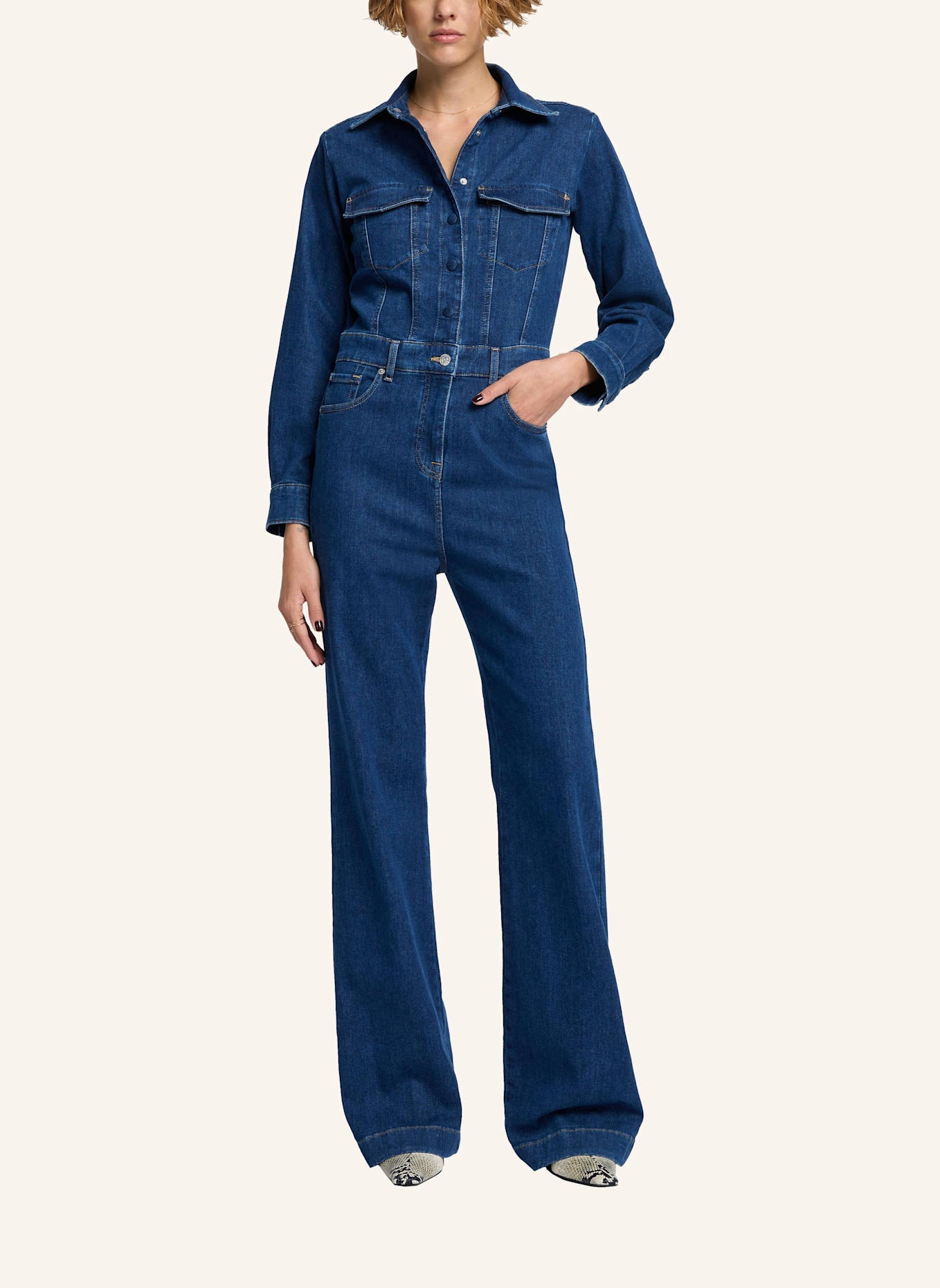 7 for all mankind LUXE JUMPSUIT, Farbe: BLAU (Bild 5)