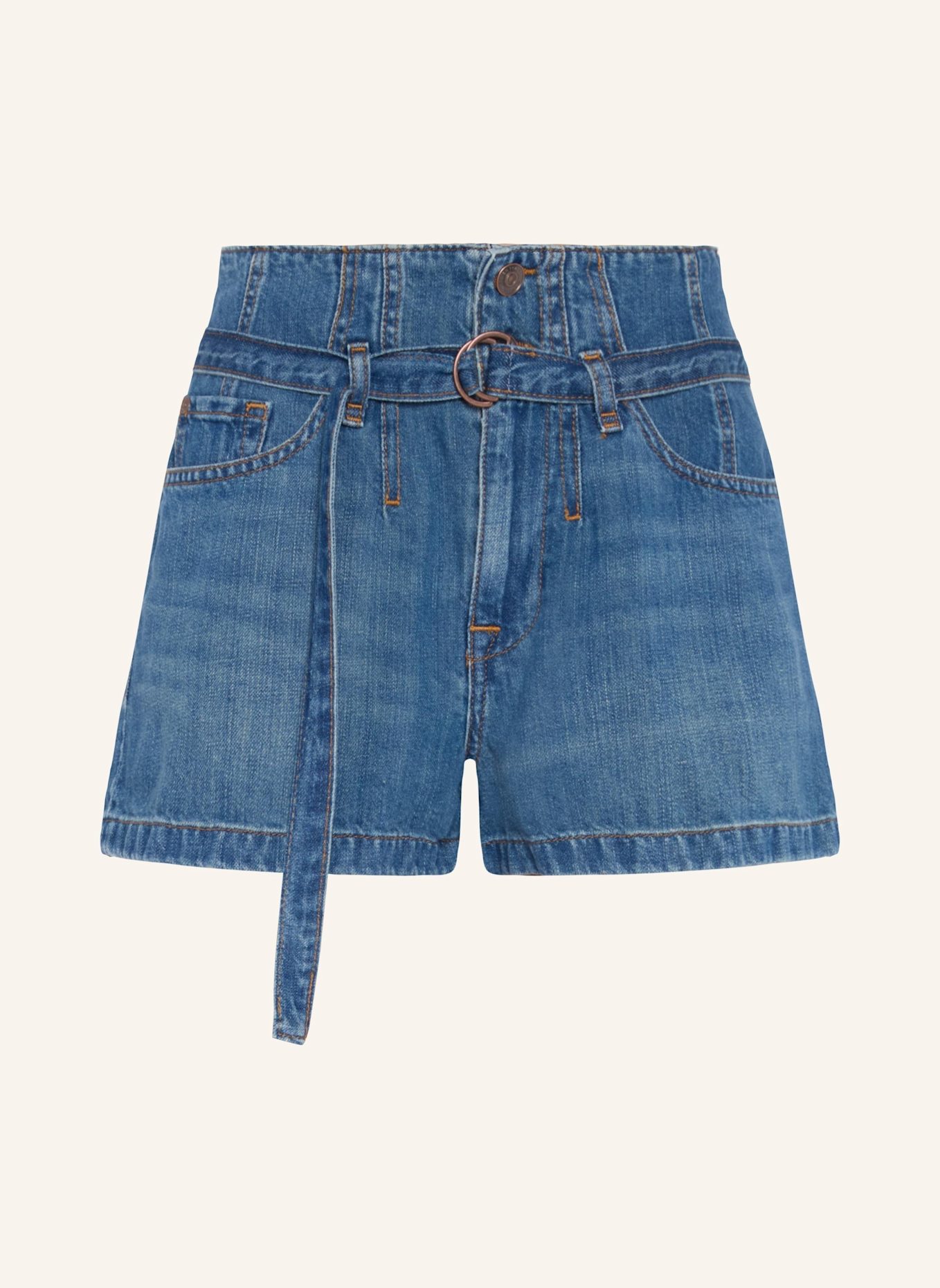 7 for all mankind BELTED Denim Shorts: BLAU