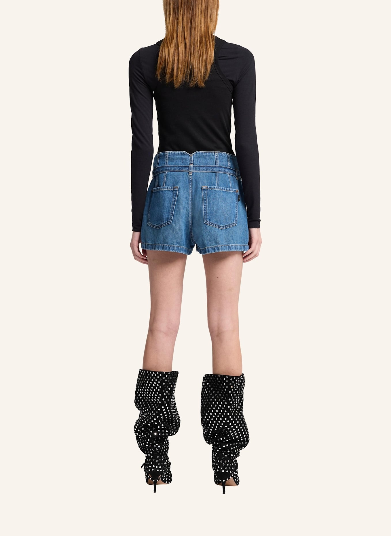 7 for all mankind BELTED Denim Shorts: BLAU