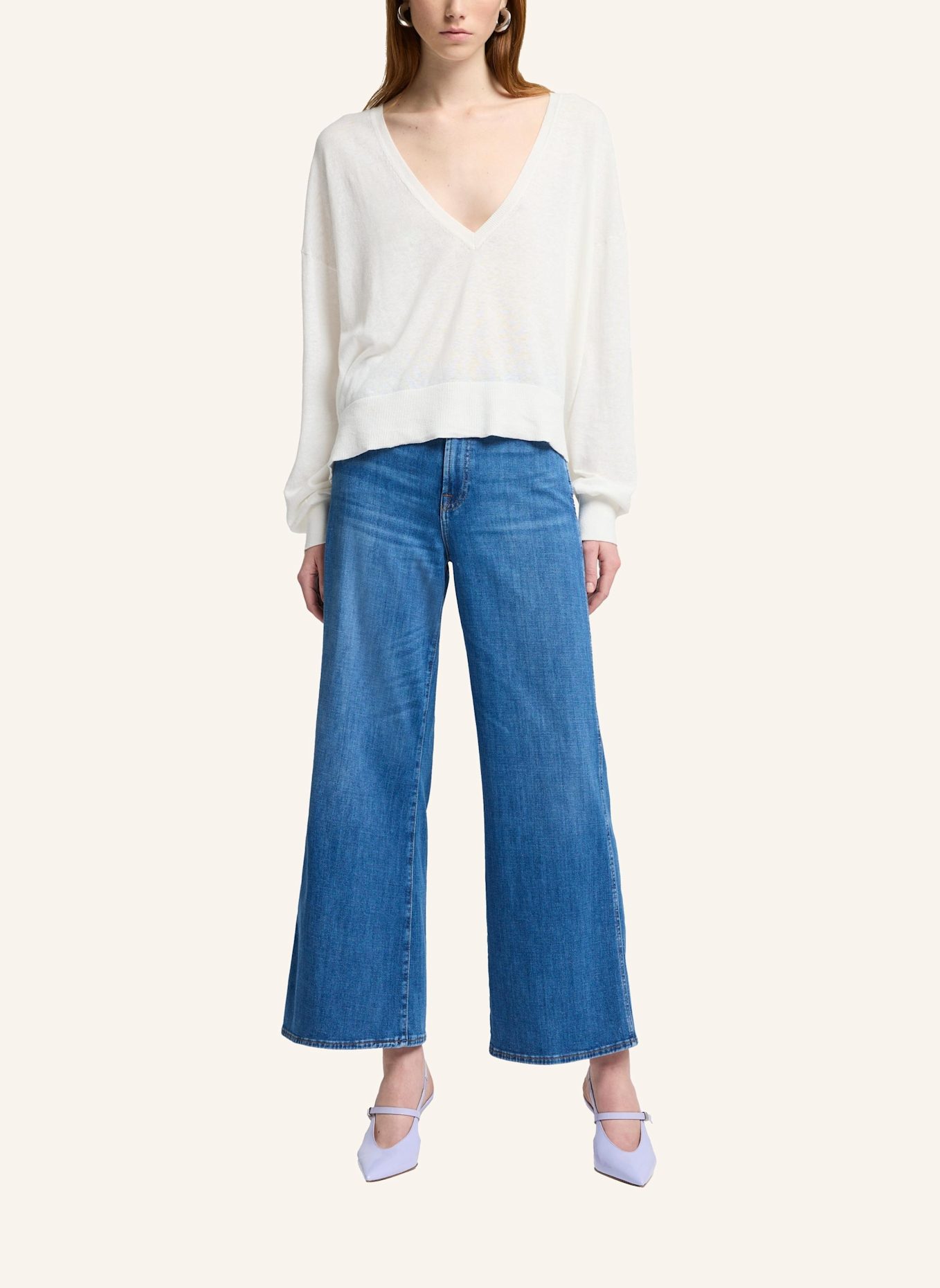 7 for all mankind Jeans LOTTA CROPPED Wide Leg Fit: BLAU