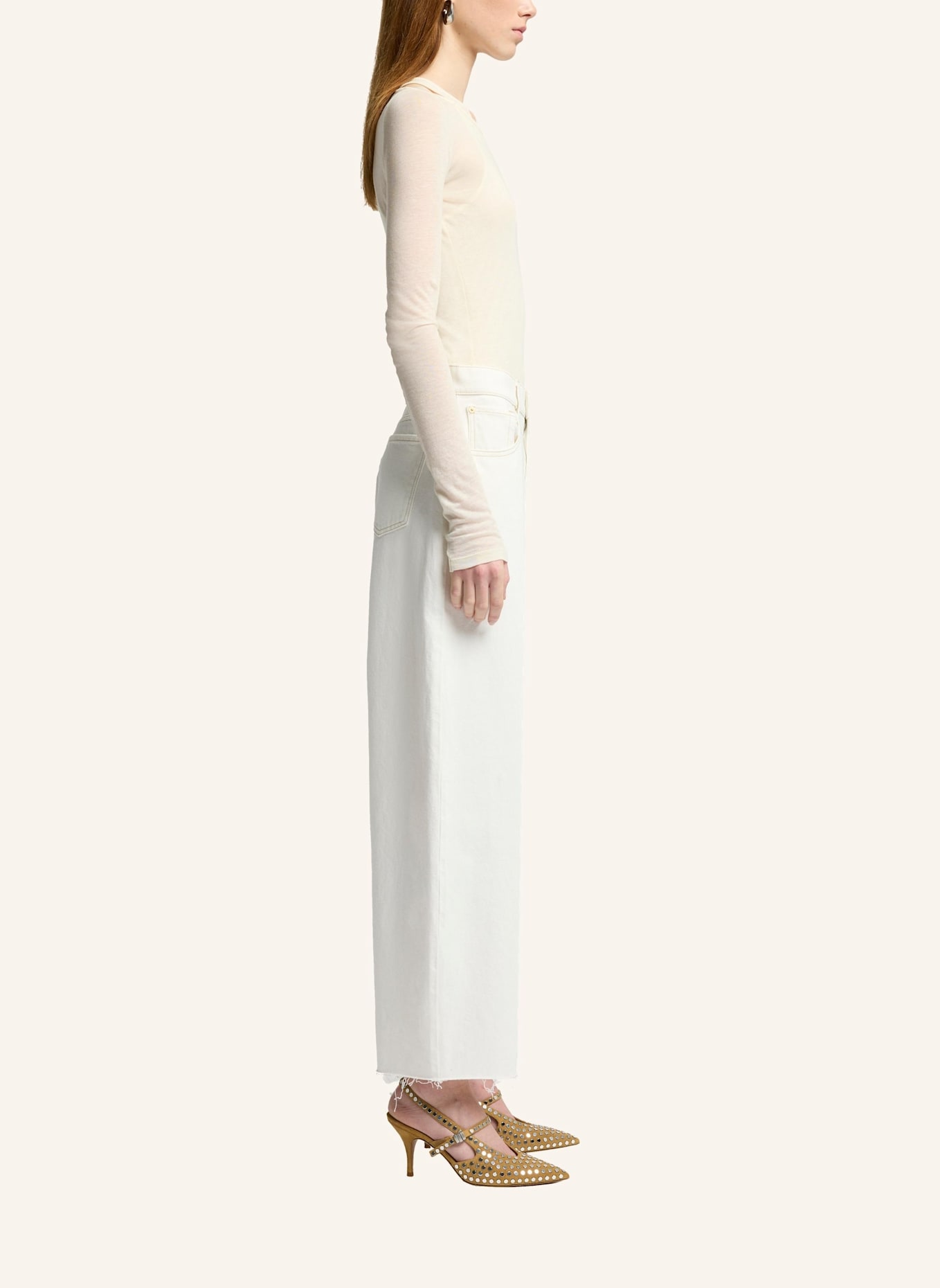 7 for all mankind Jeans BONNIE CURVILINEAR Wide Leg fit: WEISS