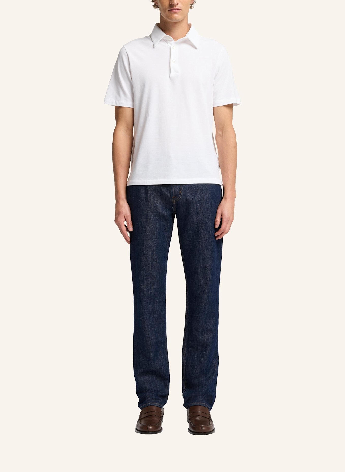 7 for all mankind Jeans THE STRAIGHT STATION Straight Fit mit Leinen: BLAU