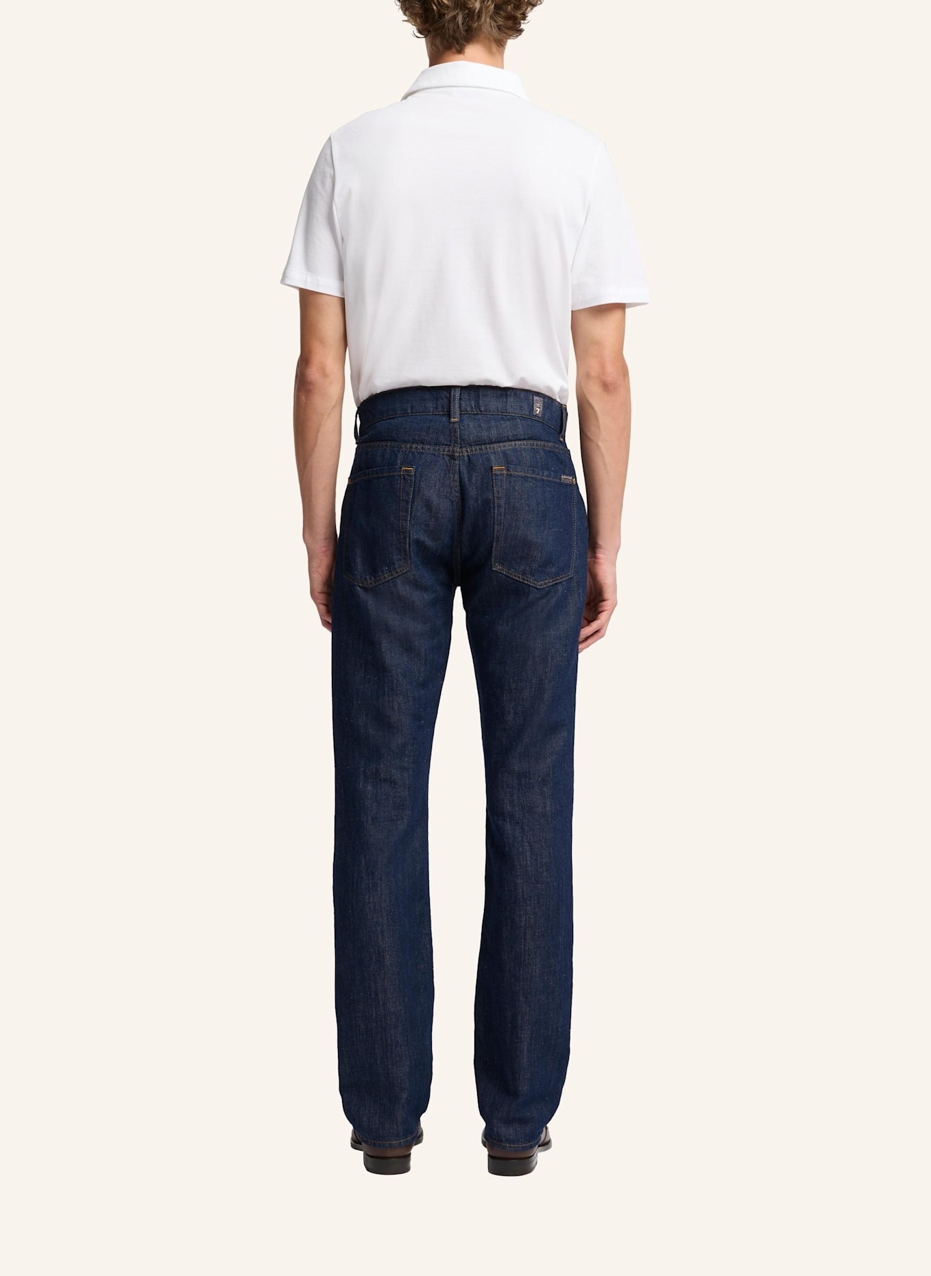 7 for all mankind Jeans THE STRAIGHT STATION Straight Fit mit Leinen: BLAU