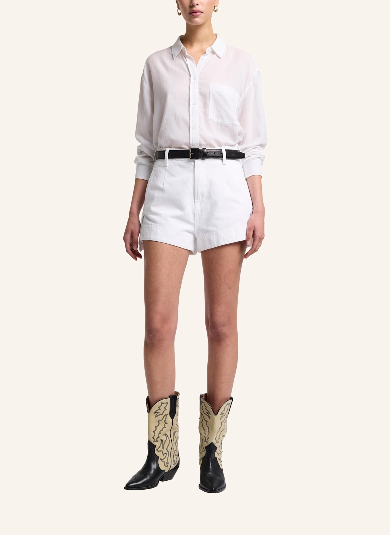 7 for all mankind Denim Shorts TAILORED SLOUCH: WEISS