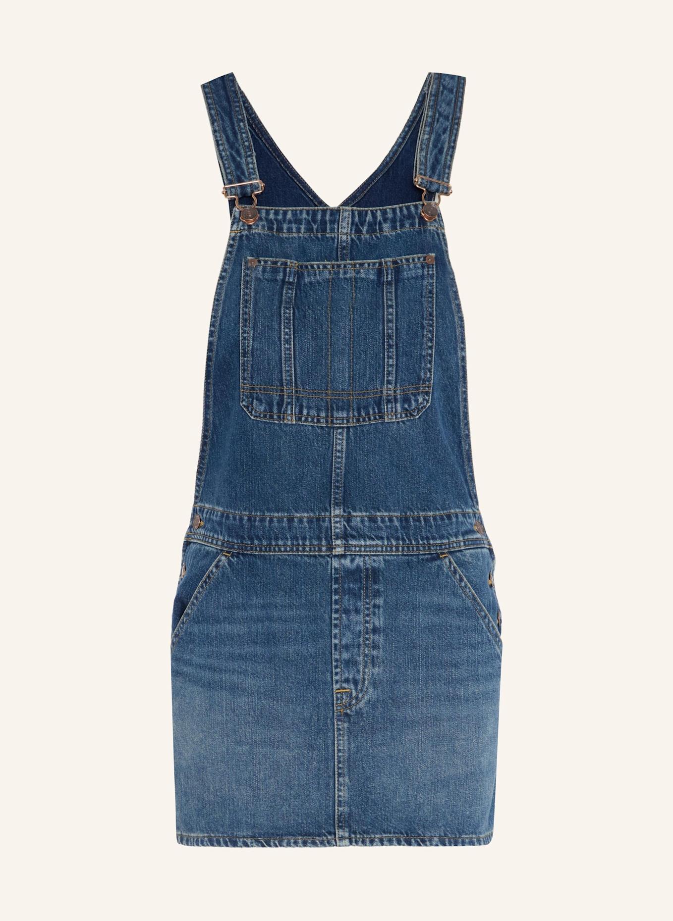 7 for all mankind DUNGARESS Denim Skirt: BLAU